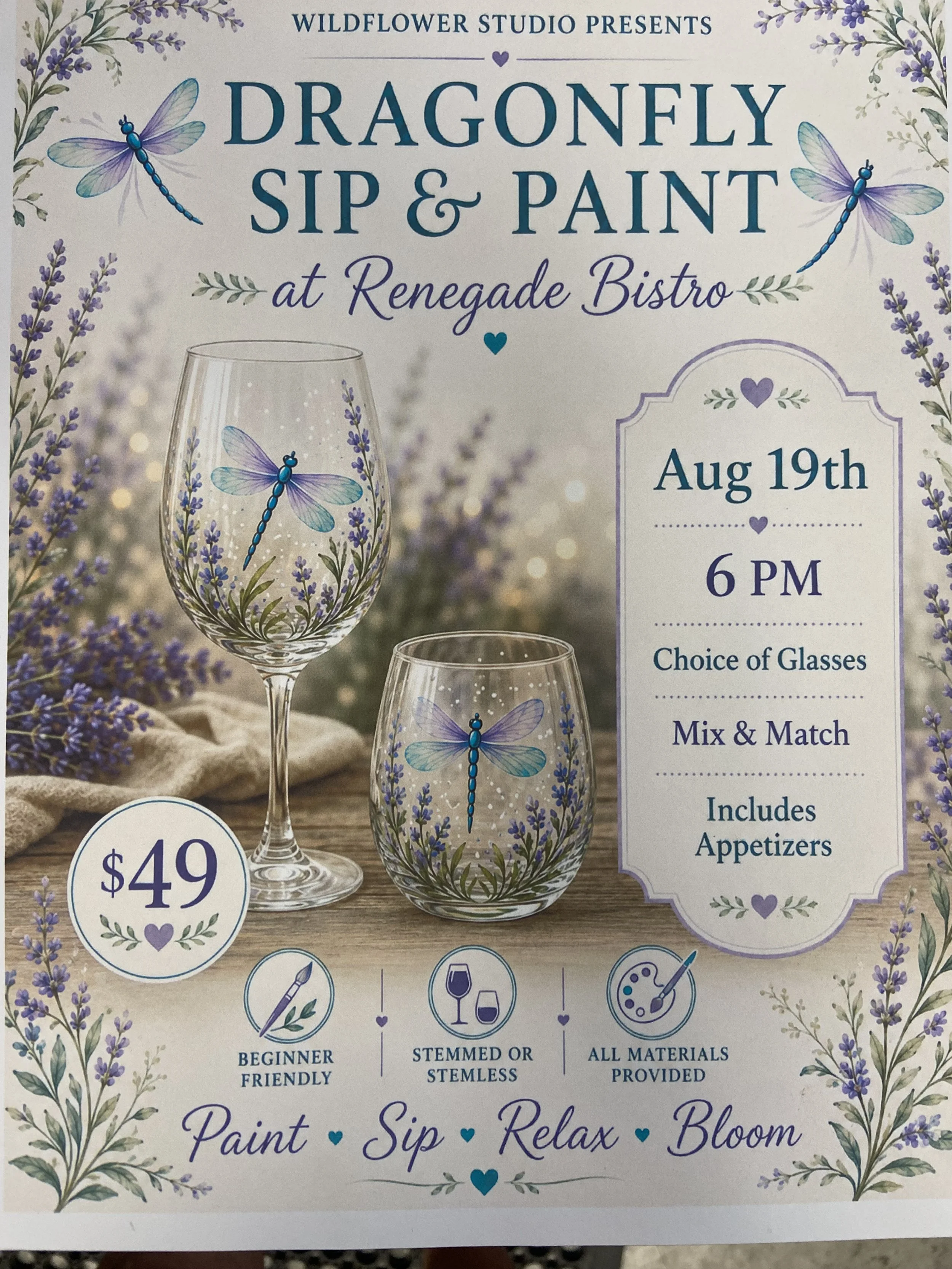 Dragonfly Paint &amp; Sip
