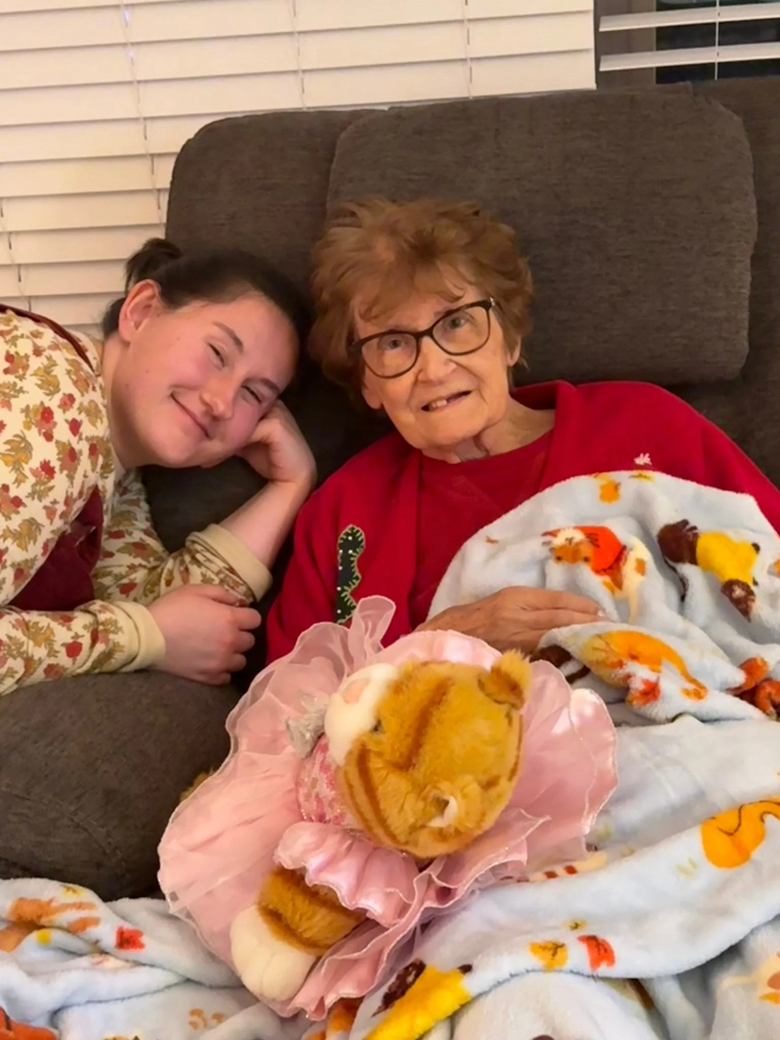 It&rsquo;s a different kind of Christmas for us this year&hellip;John&rsquo;s dad is gone and his mom is in memory care. We had a great visit with Alfreda today and Ellie and Virgil really brightened it up! Virgil and Pookie are besties. I hope every