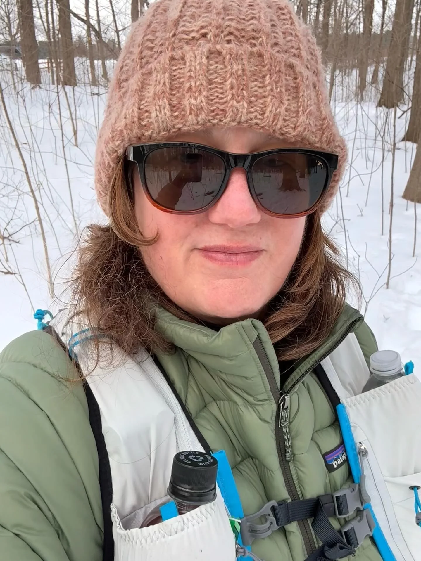 Winter hikes are luminous and magical. Slow and steady with my spikes and thermos of hot tea 🥰❄️🌨️🧣🧤🥶