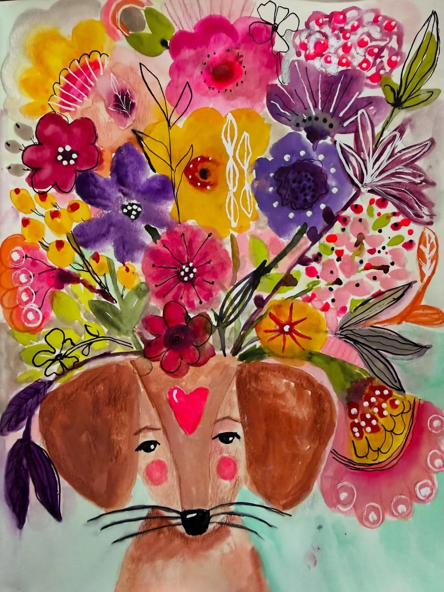 Really enjoying working alongside @carolynj in her Flowers All Ways Masterclass. I love her process of use gouache and watercolor and ink. 

#flowercrowns #gouache #watercolor #nancierowejanitzdesigns