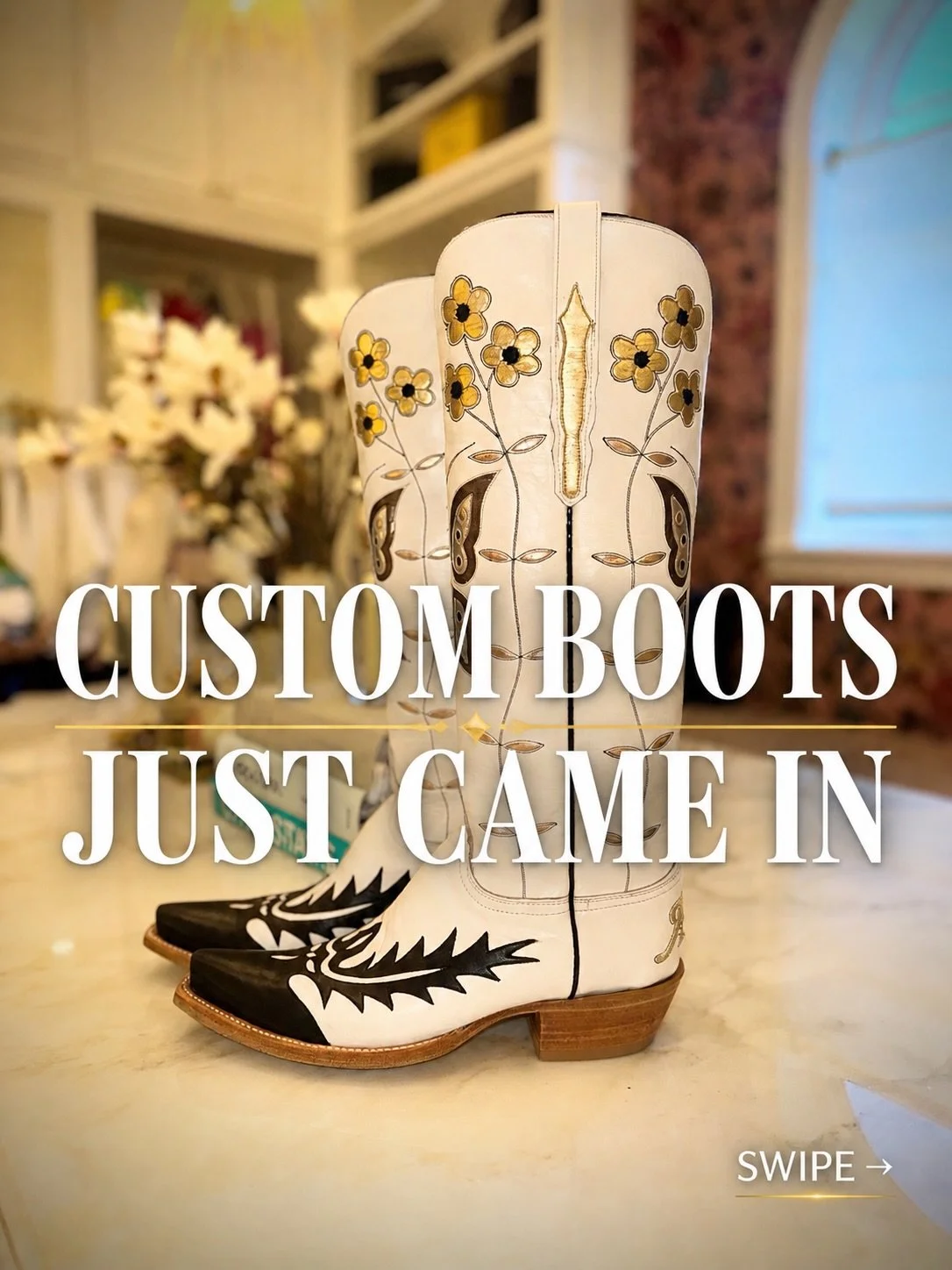Waited years&hellip; and finally did it 🤍

I&rsquo;ve lived in Fort Worth forever and can&rsquo;t believe it took me this long to design my first pair of custom boots. I went a little extra (obviously), but kept it neutral so they go with everything