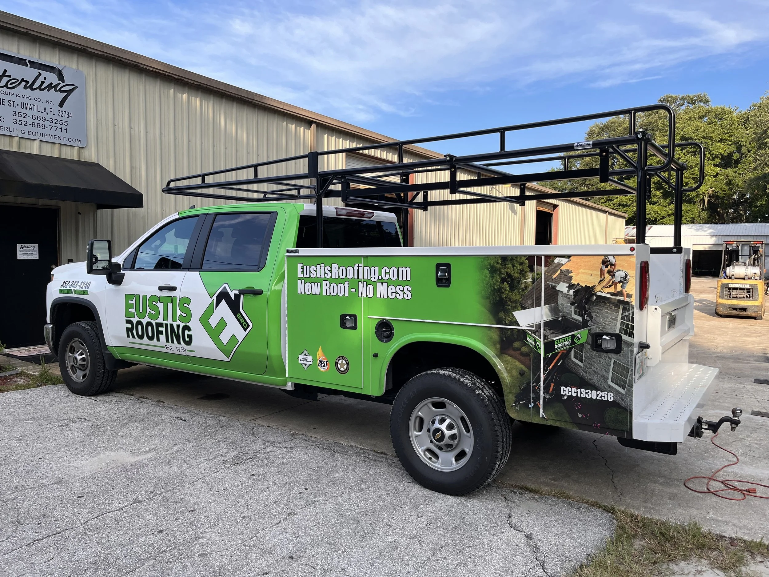 Sterling truck rack with plywood shelf