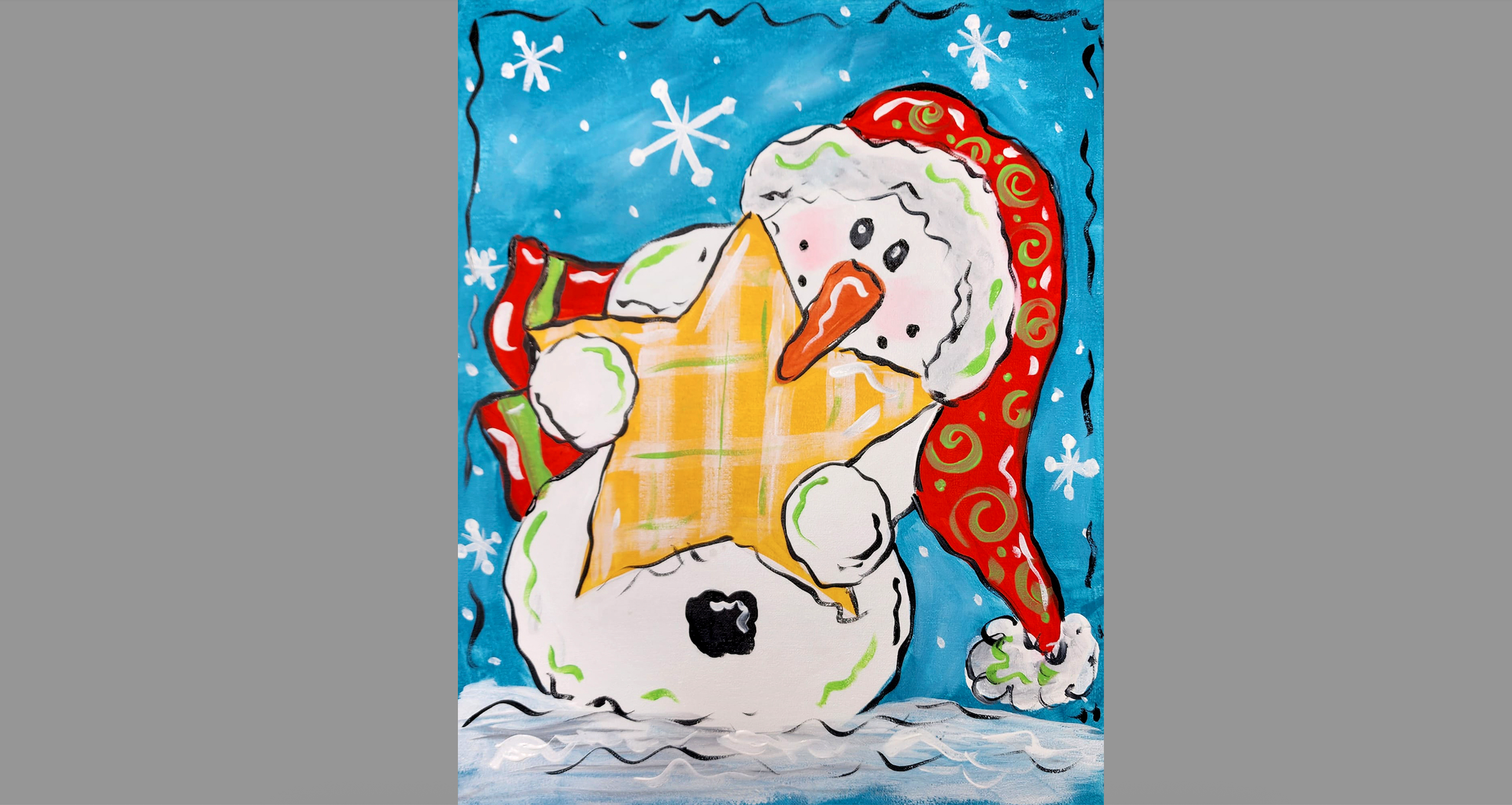 Happy Snowman at Sunset Cantina Boston