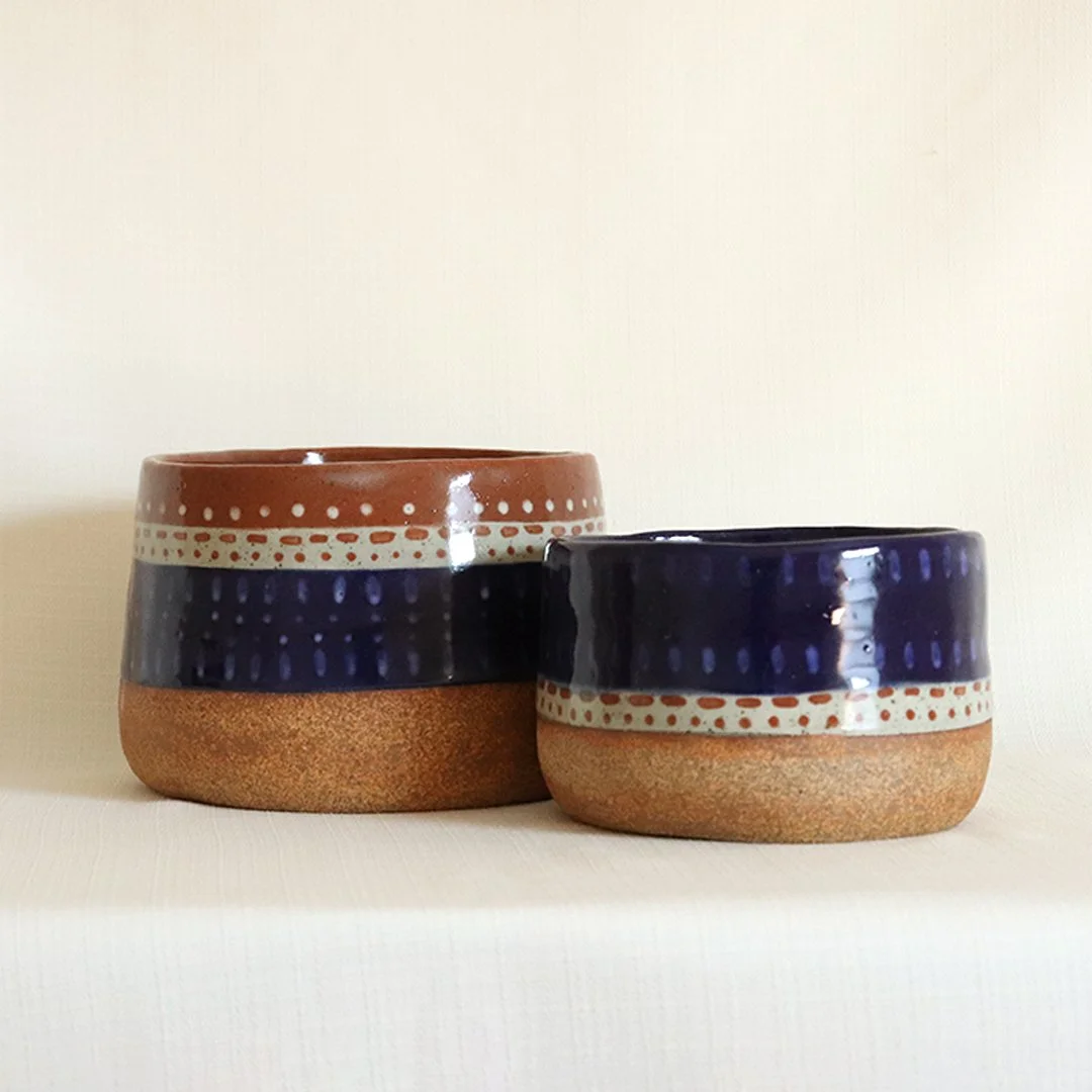 multicolor ceramic planter S