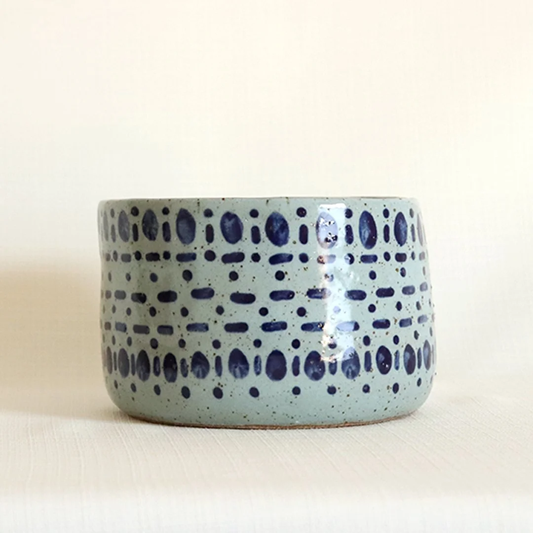 aqua ceramic planter S