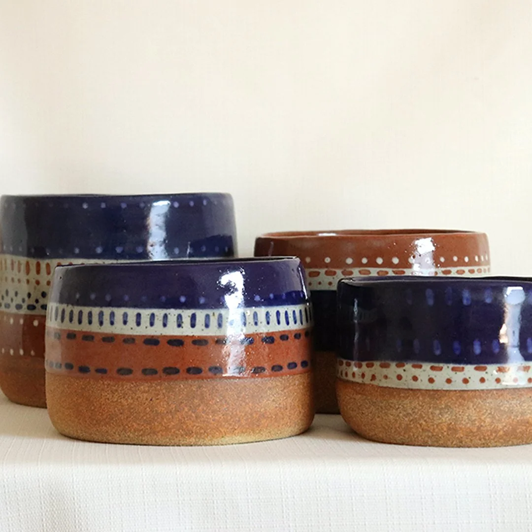 multicolor ceramic planter M