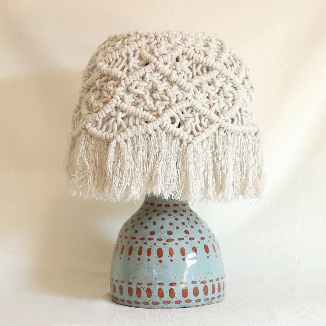 ceramic & macrame lamp