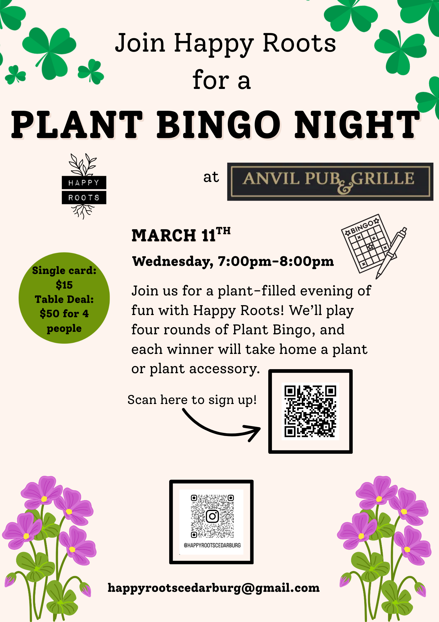 Plant Bingo night