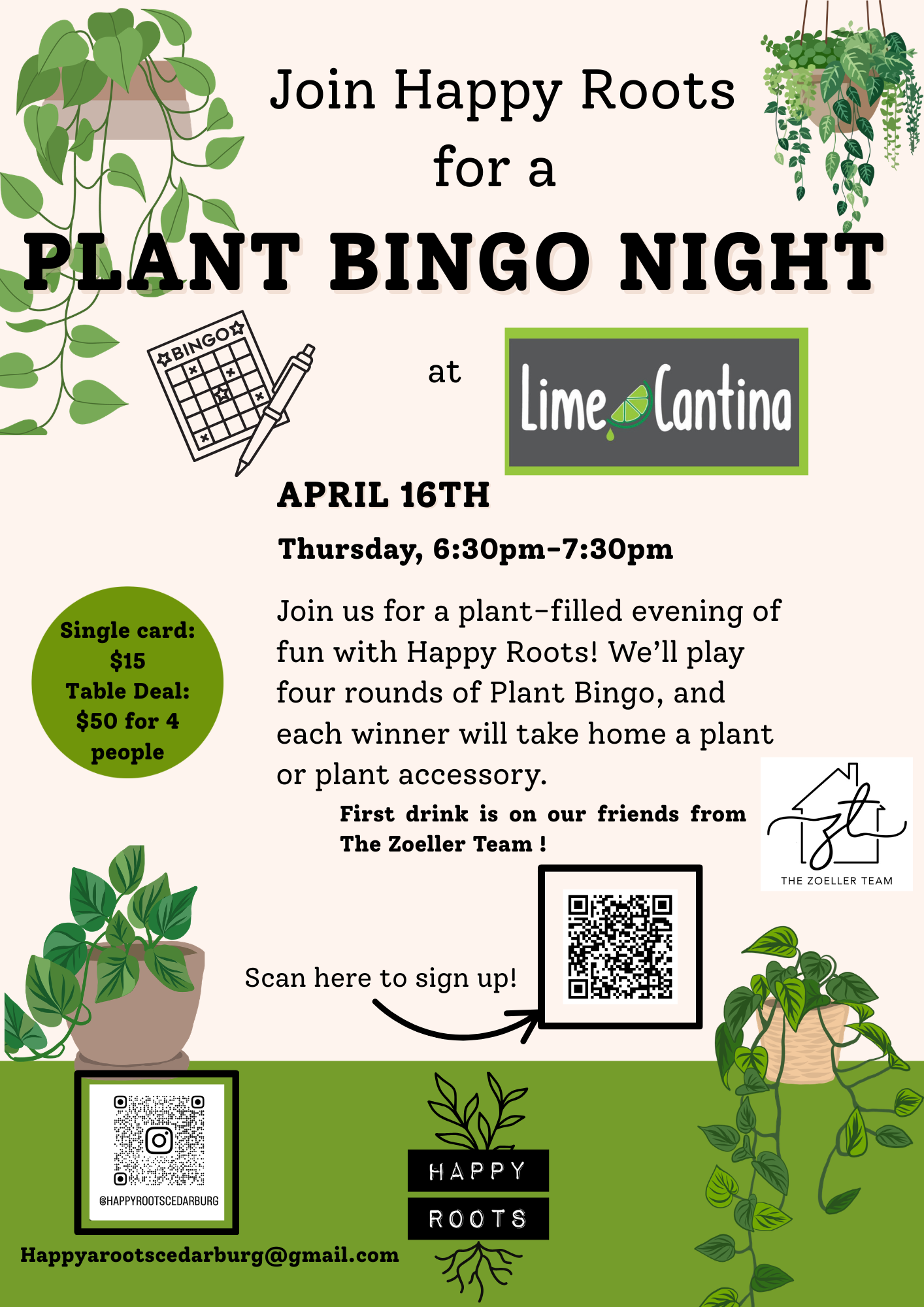 Plant bingo night Lime Cantina