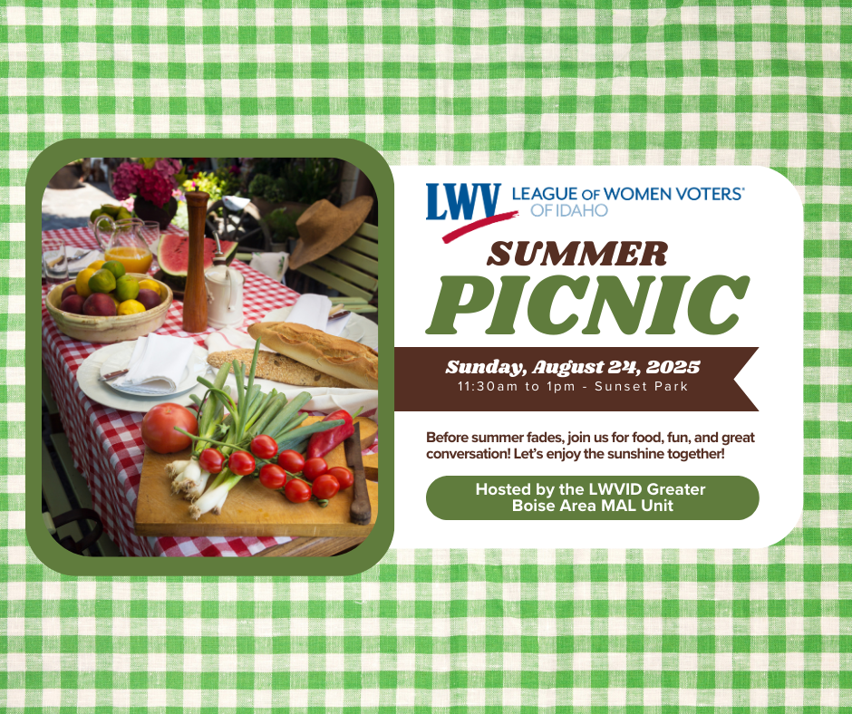 LWVID Greater Boise Area Summer Picnic