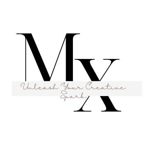 Graphic with large black letters 'M', 'V', 'X' and the phrase 'Unleash Your Creative Spark' in cursive across the center.