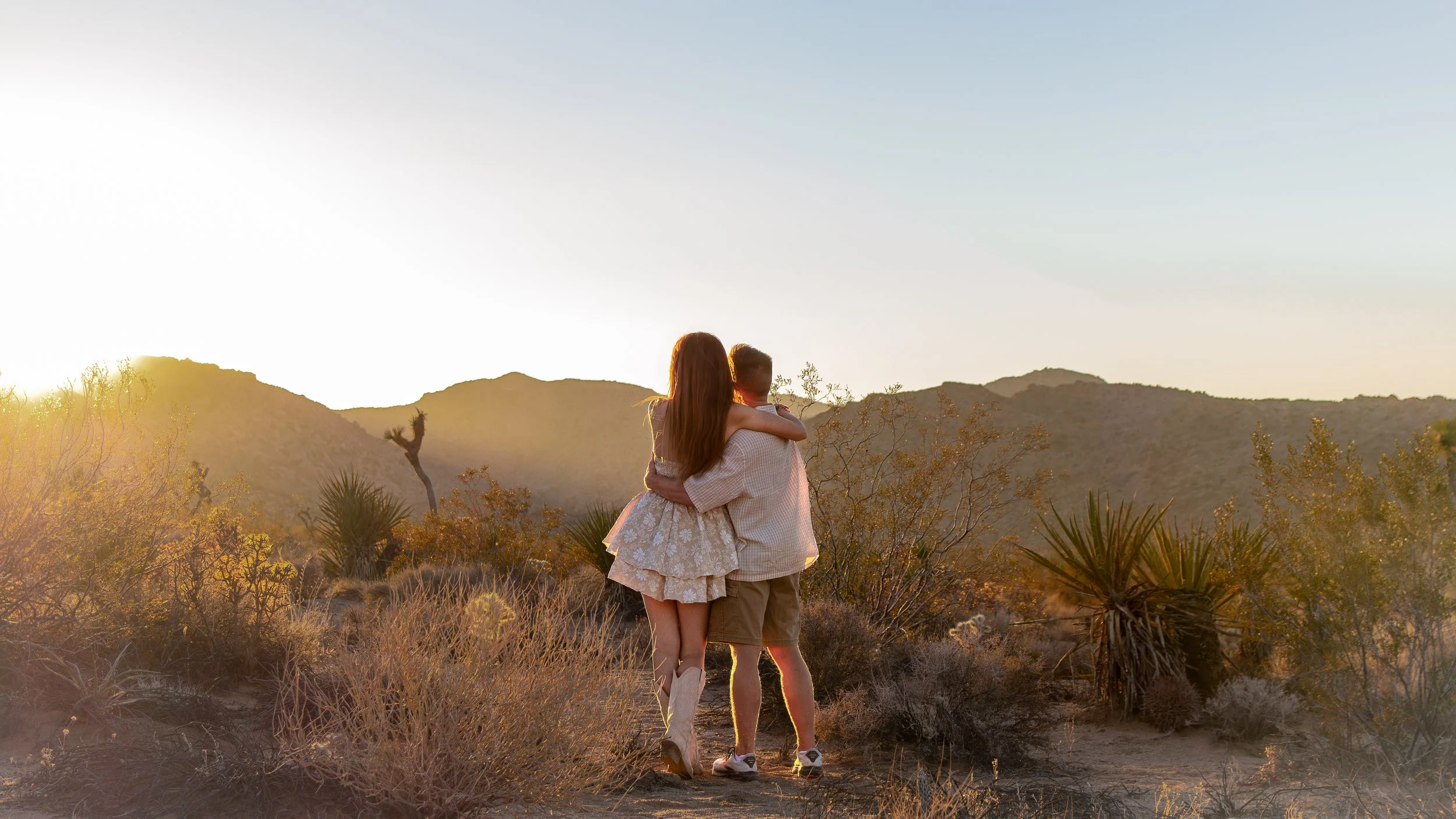 southern california, couple, portrait, Joshua Tree, lifestyle, sunset, golden hour,