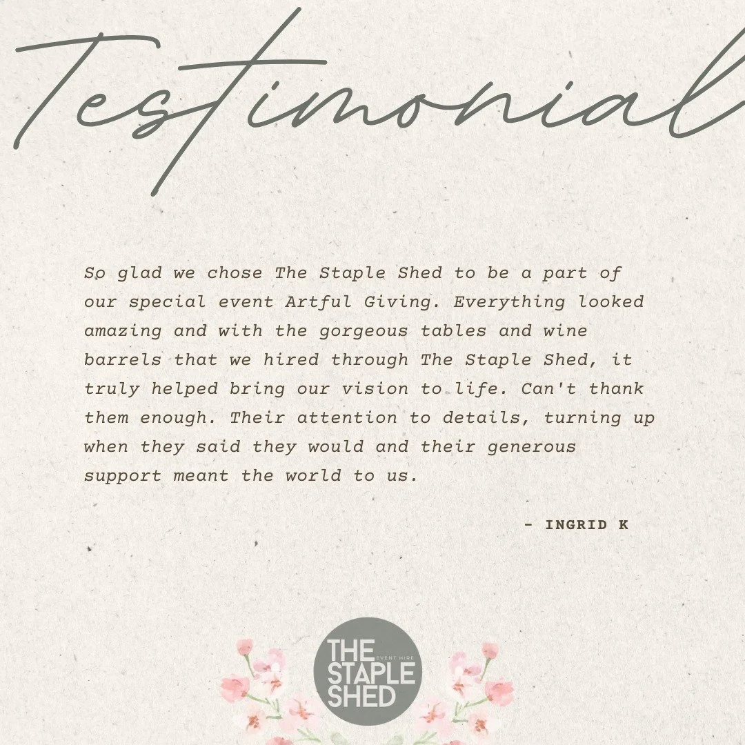 We&rsquo;re so grateful for the kind words from Ingrid 🤍
It was such a joy to be part of Artful Giving and help bring this special event to life with our hire pieces.

Hearing feedback like this truly means the world to us as a small, family-owned b
