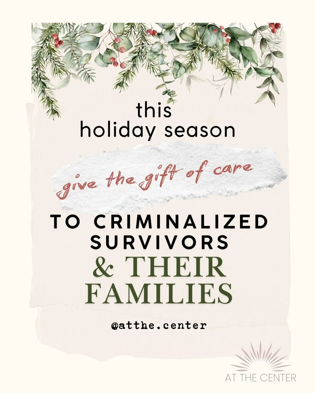 May this season remind us how powerful we are when we care for one another. ✨

This year has stretched so many in our communities far beyond what anyone should have to carry, especially criminalized survivors and their families, who continue to navig
