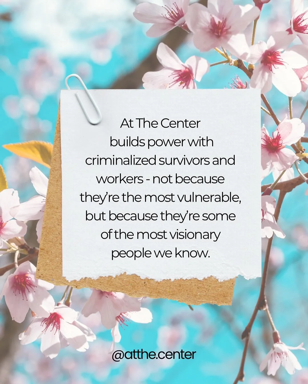 At The Center is not a space for saviorism. It&rsquo;s a space of deep listening to those who already hold the wisdom we need to move toward Liberation. The ones who&rsquo;ve survived both sides of violent systems - yet are still creating beauty, car