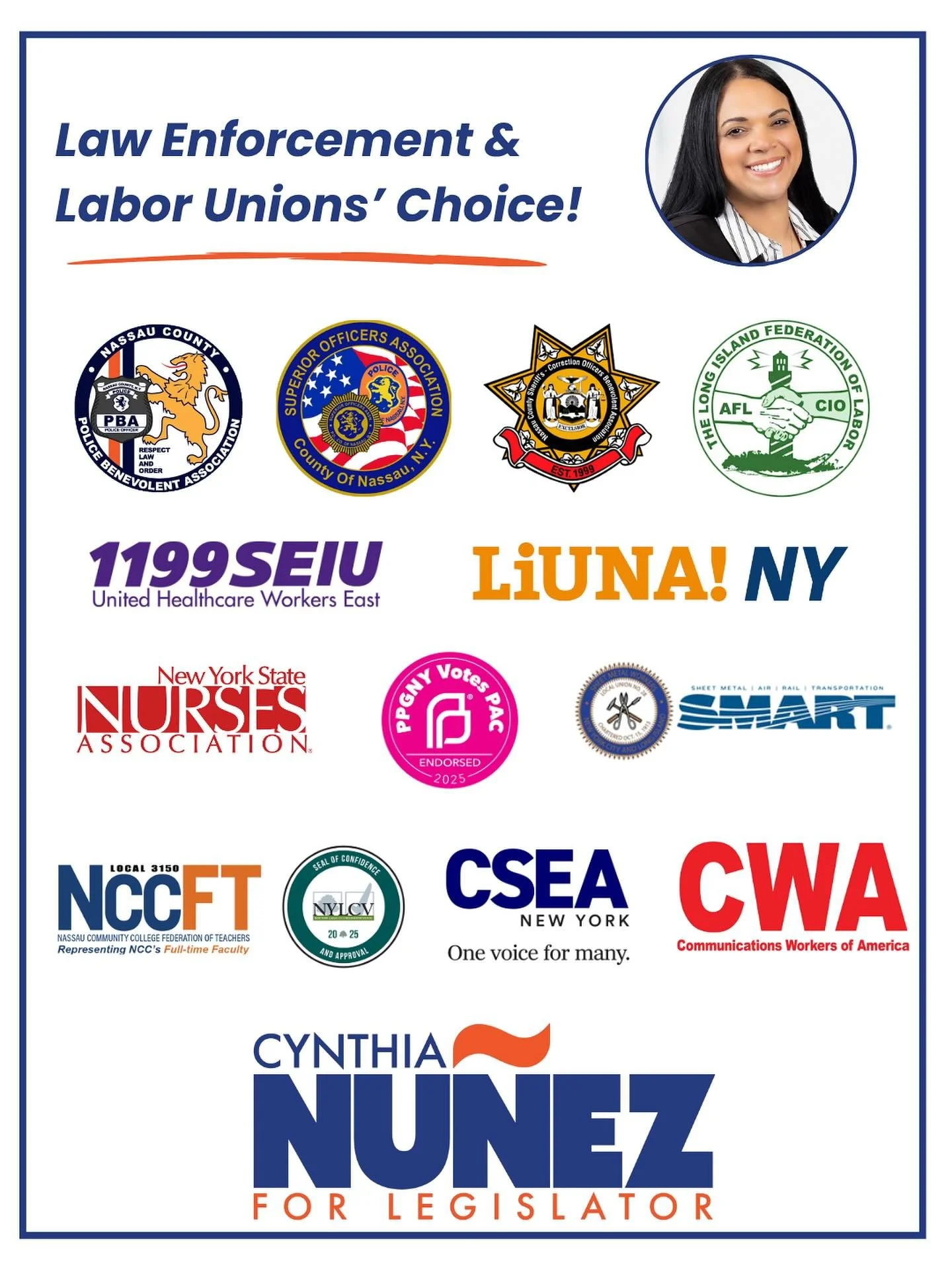 is law enforcement and organized labors&rsquo; choice! We are so grateful for all of your support. Election Day is only 6 days away and you can early vote until Sunday, make sure to make a plan to vote!

#nunez4nassau