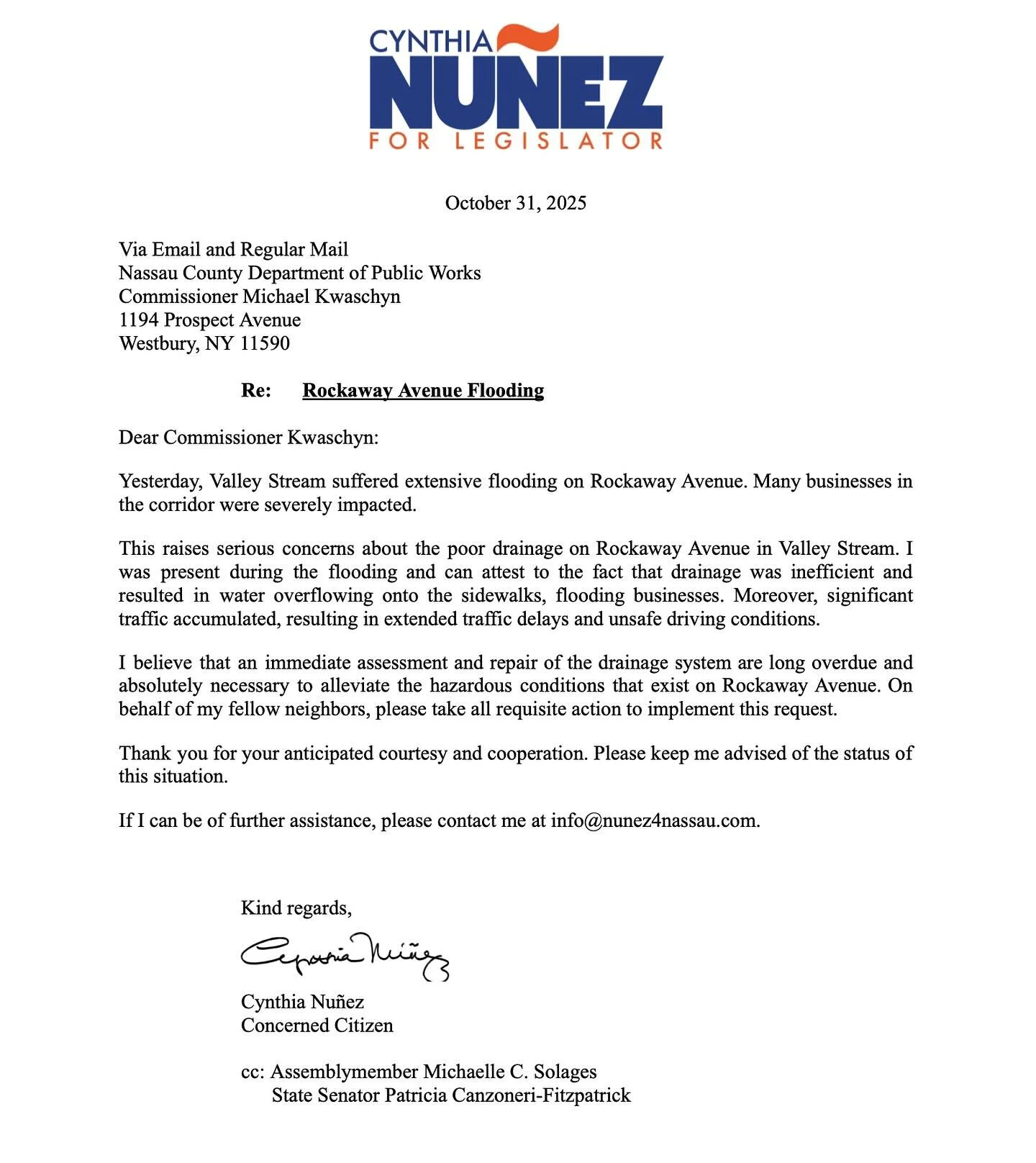 We do not need to be in office to do the work! Please see the letter I sent this morning.

#nunezfornassau