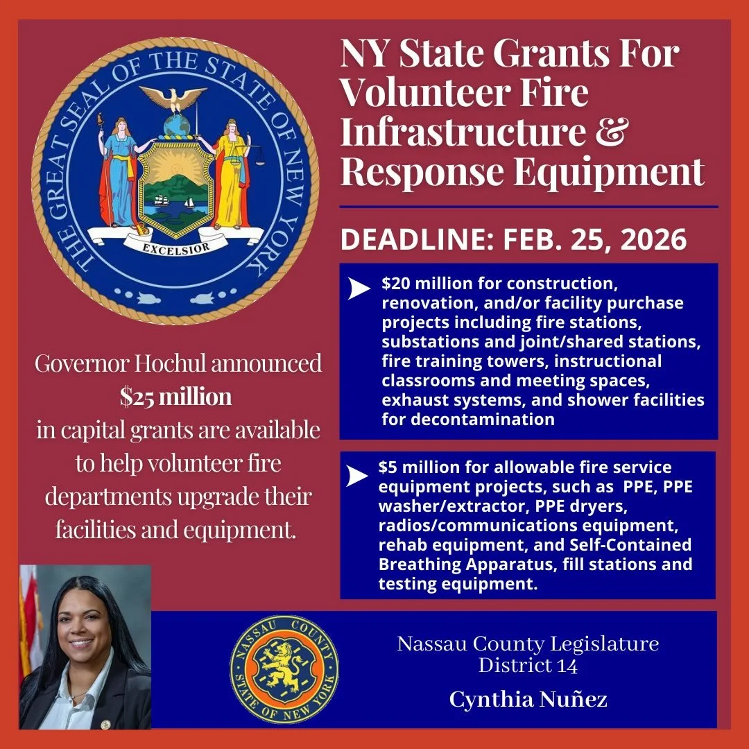 New York State has announced $25 million in capital grants to help volunteer fire departments upgrade critical facilities and emergency response equipment. This funding can support fire station construction and renovations, training and meeting space