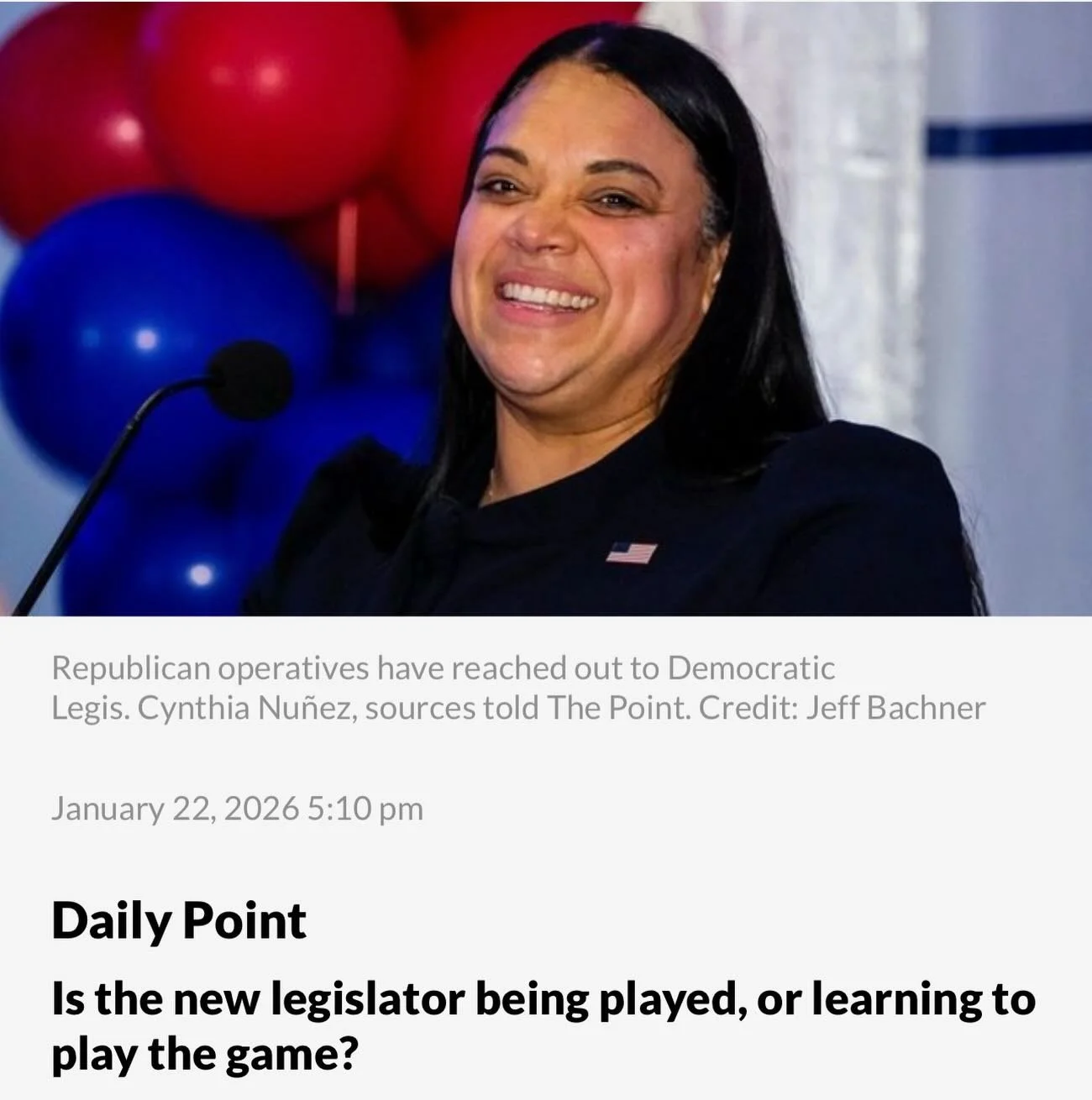 I only play to win!

&ldquo;Alongside my colleagues in the Democratic minority, I remain committed to working collaboratively with the entire Legislature. The challenges Nassau County residents face every day are about quality of life and good govern