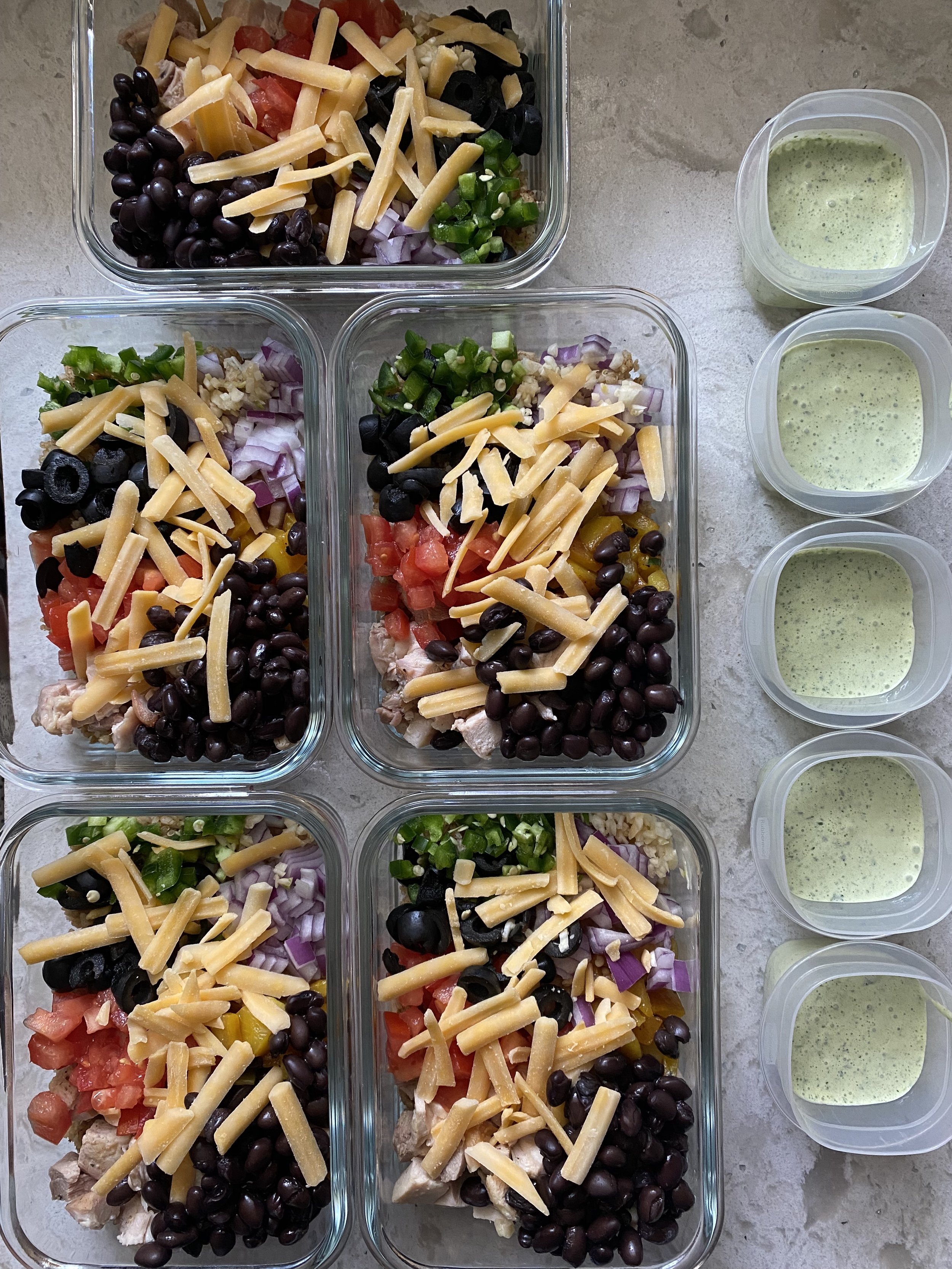 Chicken Burrito Bowls with Green Sauce