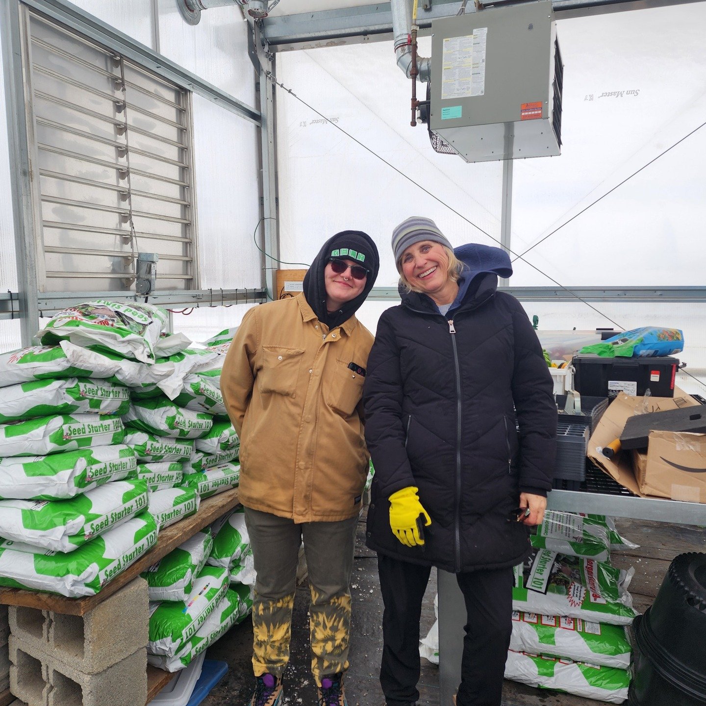 Getting started in the greenhouse soon!

Big thank you to @micah6community , @mothership_reconnection and @healthy.futures.ofs for helping us load 80 bags of soilless mix in this weather!