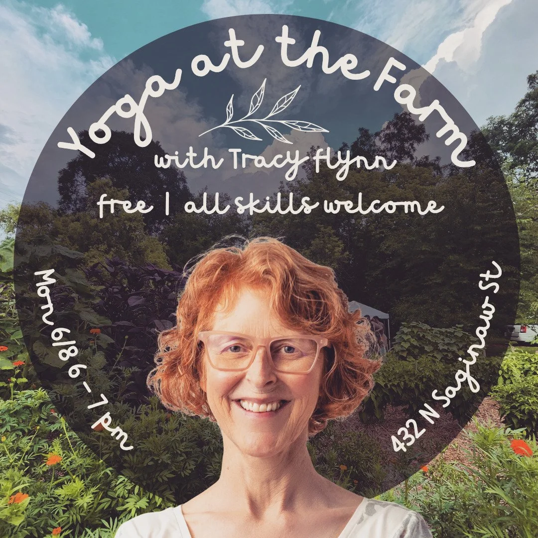 FREE gentle yoga at the farm tonight, with Tracy Flynn! We will be starting at 6 and moving through the class in the grass. Please bring a blanket, towel or mat if you prefer.

Street parking on Chamberlain available. See you soon ❤️