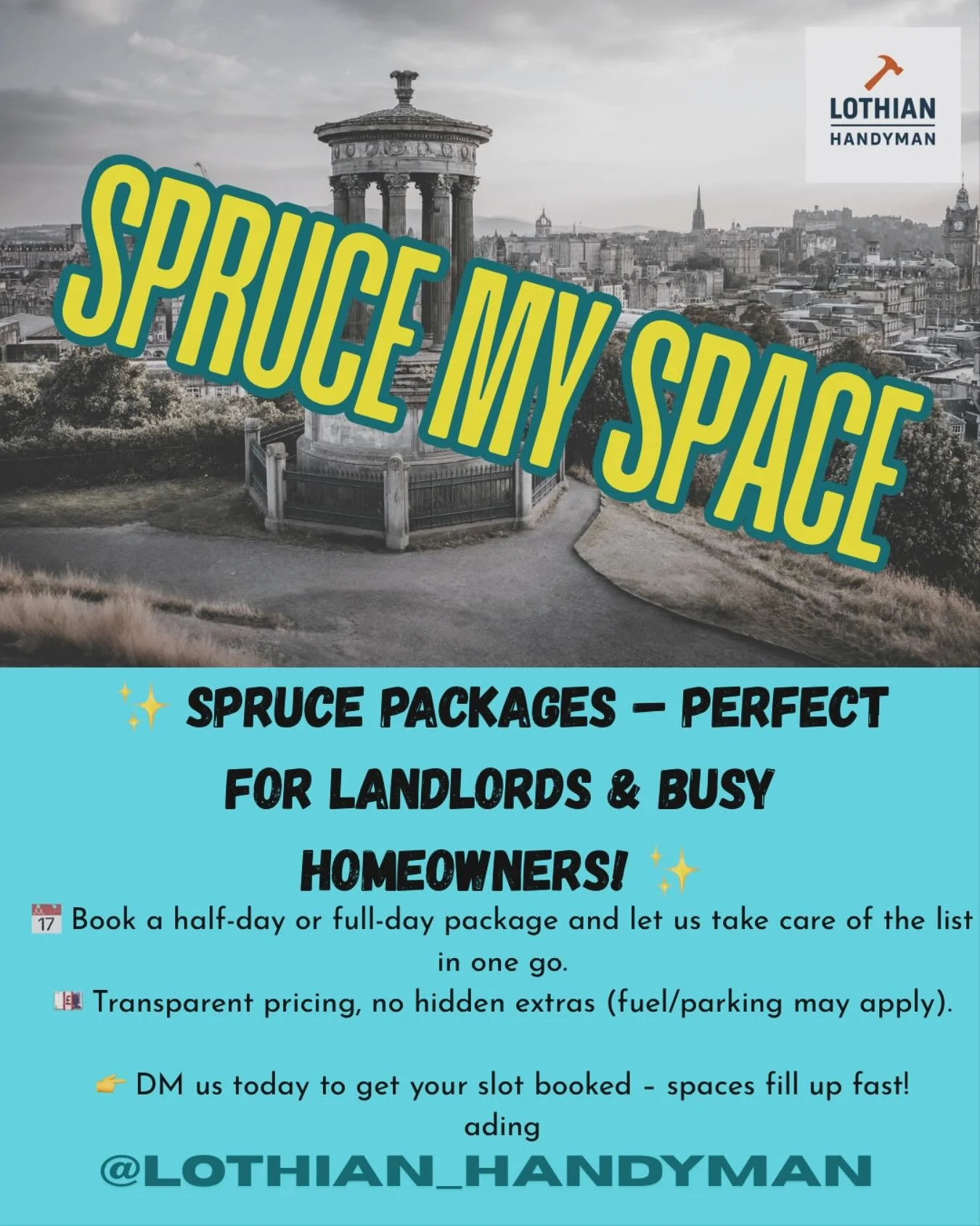 Need your property looking its best without the stress? Our Spruce Packages are designed to get everything shipshape in a single visit. 🛠️

✅ General repairs &amp; touch-ups
✅ Freshen up fittings &amp; fixtures
✅ Tidy pipework, seals &amp; small plu