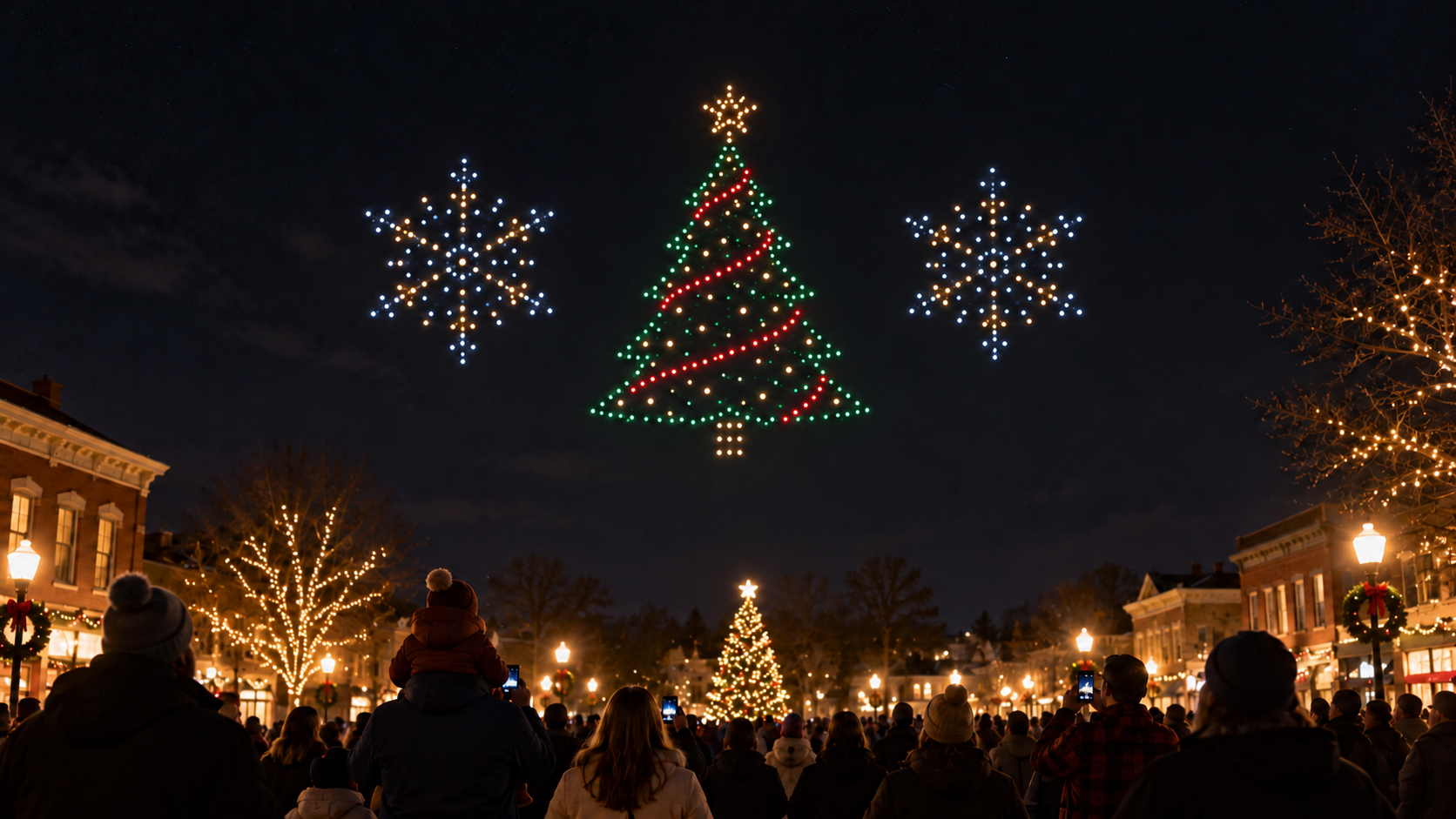 Christmas Drone Light Shows: Ideas for Tree Lightings and Holiday Events