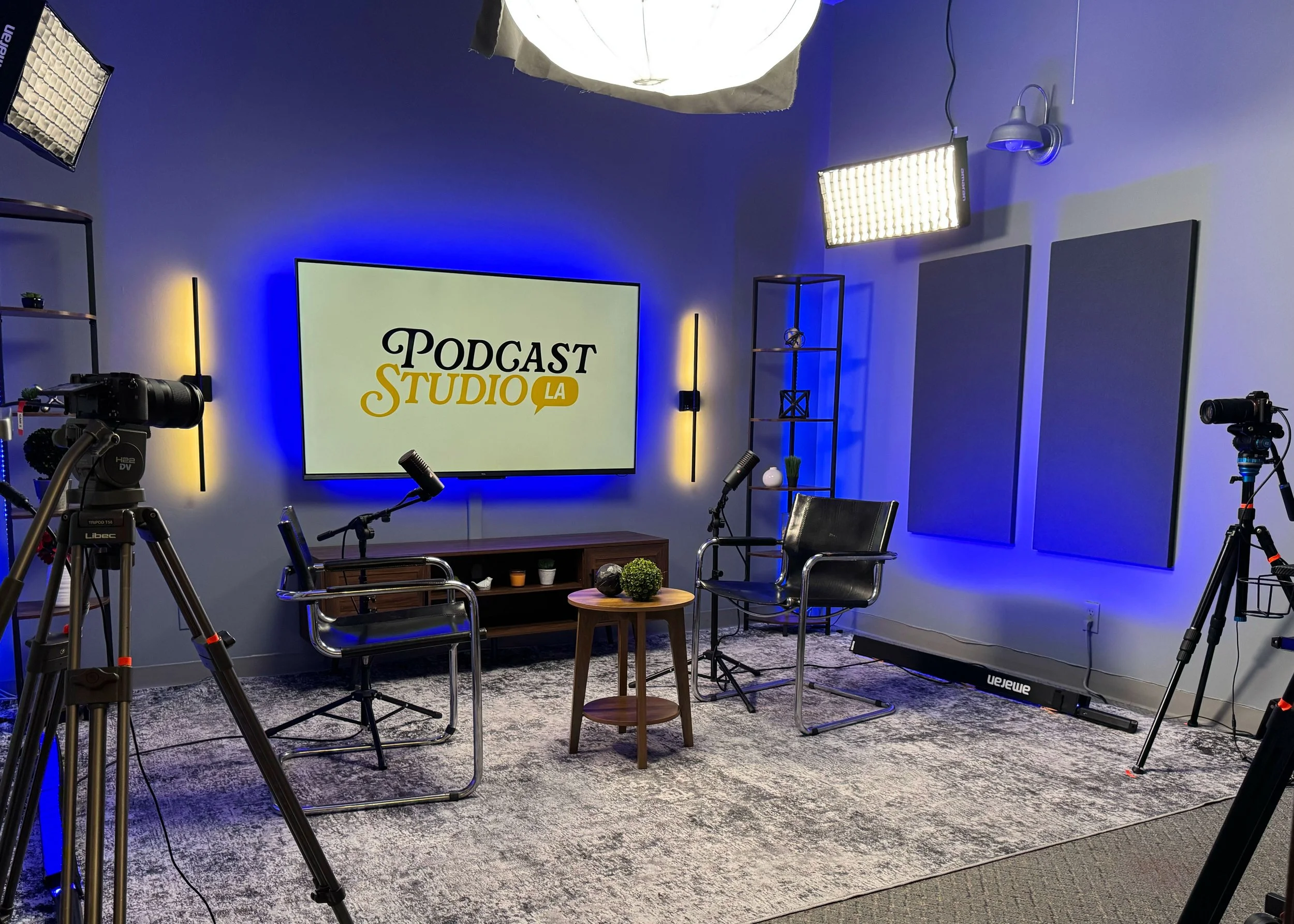 Podcast Studio LA — engineer at audio mixing console