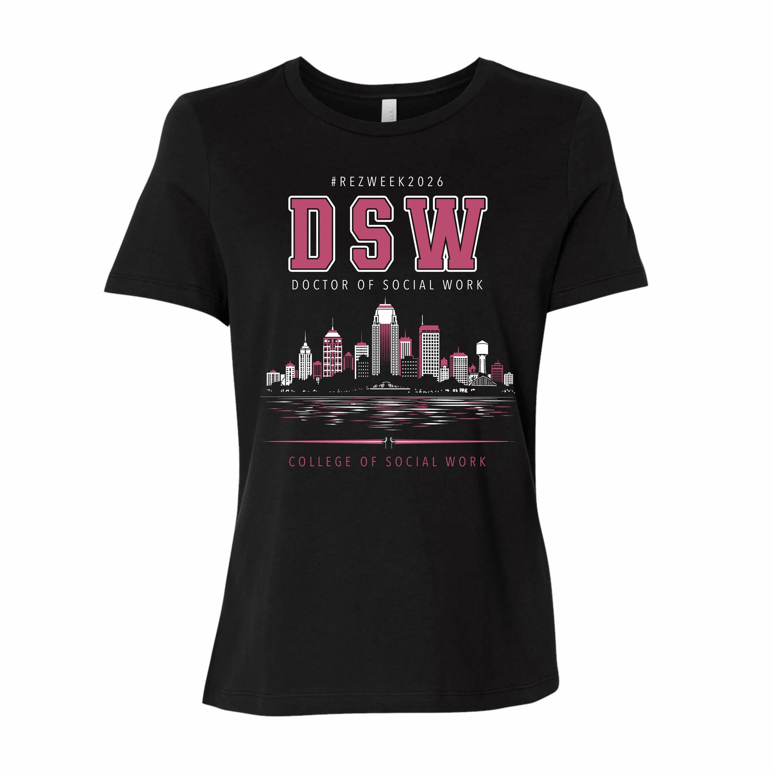 Rez Week Skyline Tee (Pink on Black)