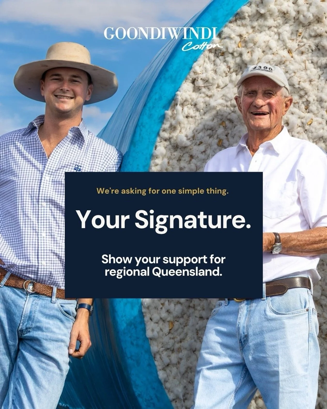 Let&rsquo;s get behind regional QLD and put locally grown Queensland cotton on the world stage! 🙌🏼

Goondiwindi Cotton is proud to be putting regional Queensland forward as part of the 2032 Games in Brisbane.🏅

If you believe regional communities 