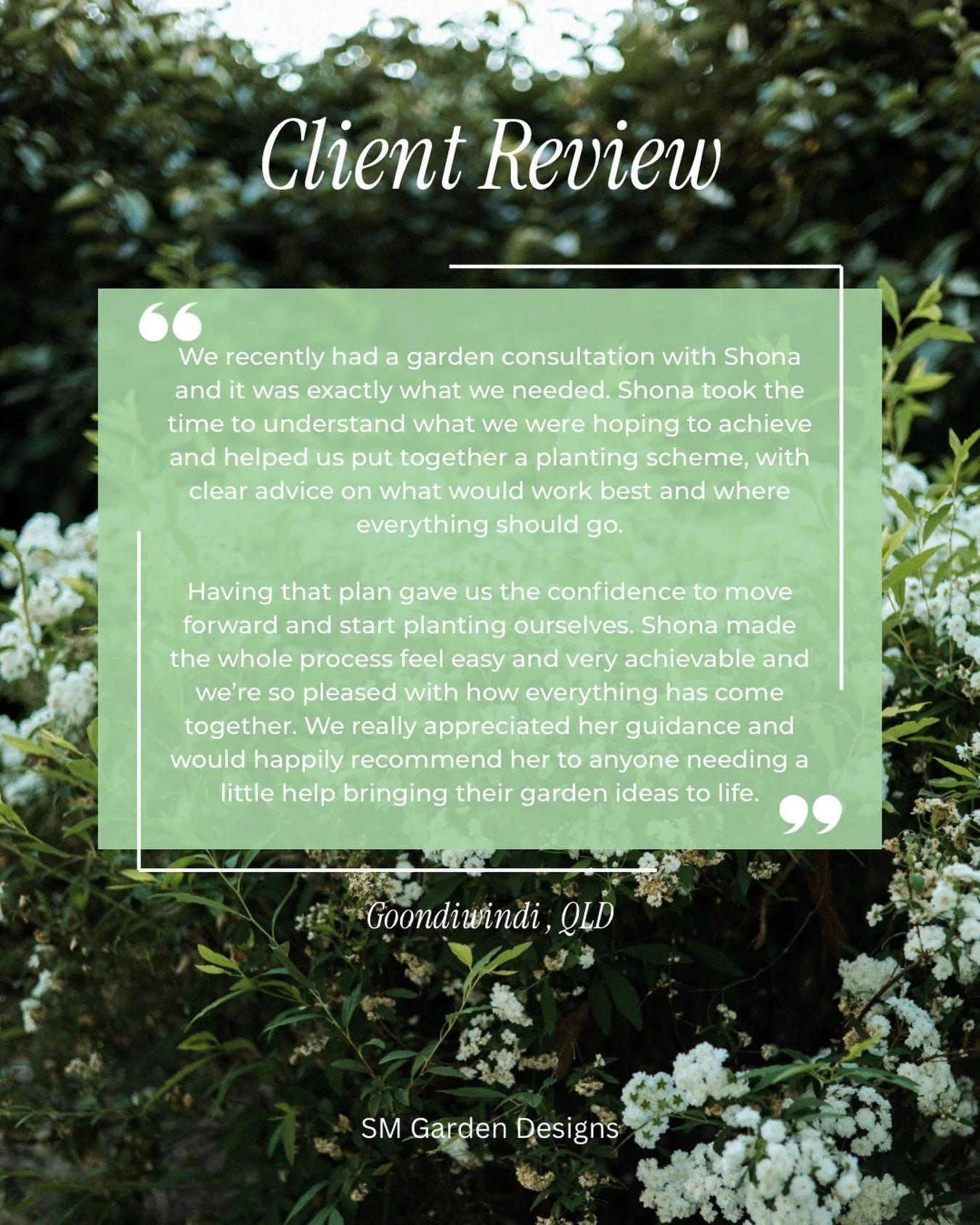 There&rsquo;s nothing better than hearing that our clients feel confident and excited to bring their garden ideas to life. 🌿

We&rsquo;re so pleased to hear how much this consultation helped our clients in Goondiwindi, and we&rsquo;re grateful they 
