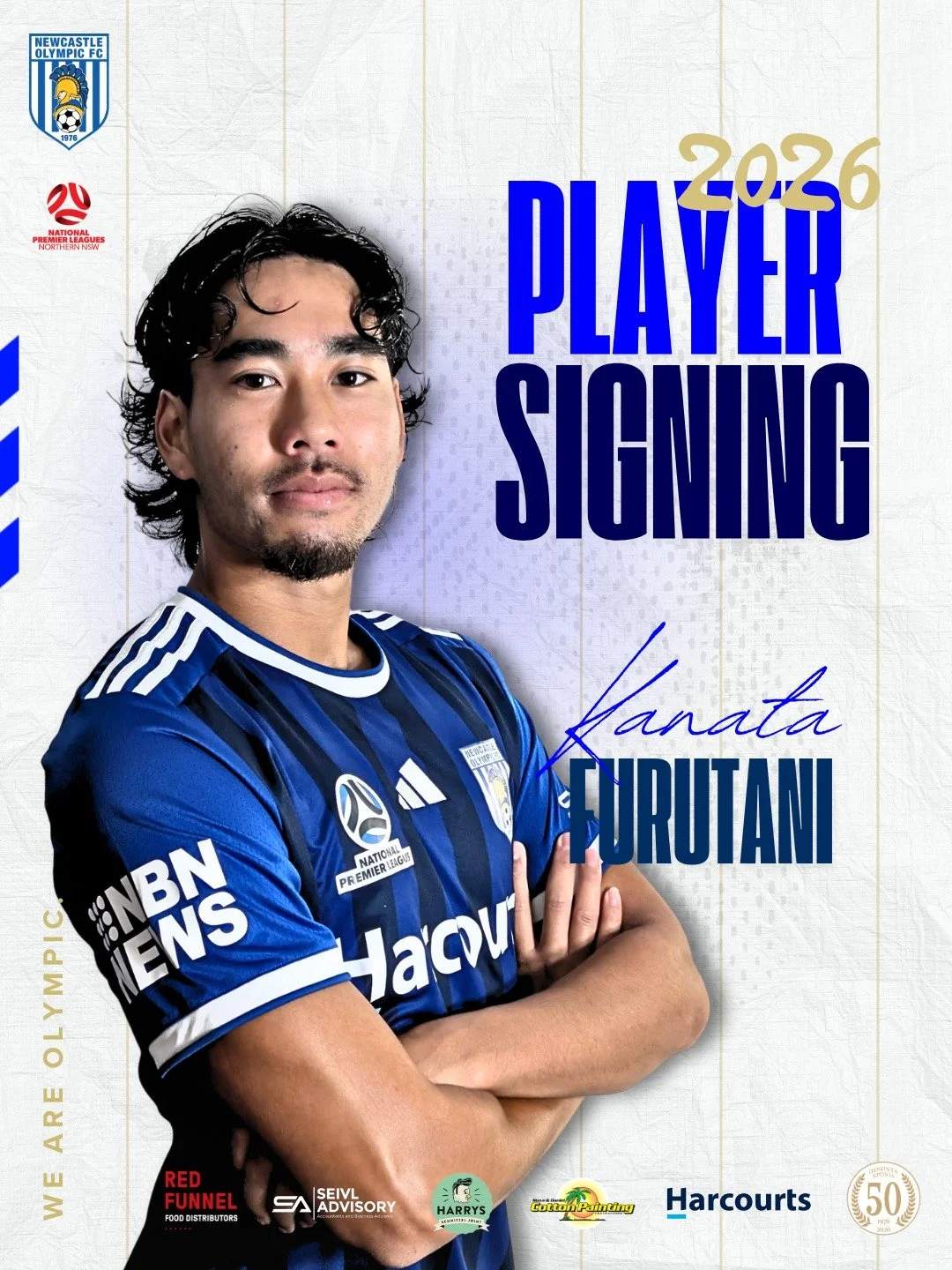 Welcome to Olympic, Kanata Furutani 💙🤍

A new face at the club, Kanata Furutani arrives with immense talent and will add strength, balance, and creativity to our midfield.

After completing his schooling in Japan, Kanata moved to the United States 