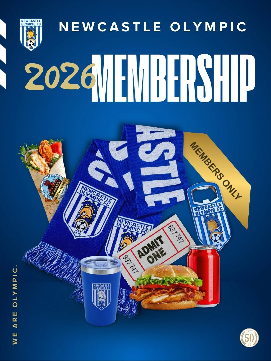 🏆 NOFC Membership &mdash; 2026 Season #50

Blue. White. All in. 🔵⚪

Every member scores:
🧣Club scarf
☕ NOFC coffee cup
🔓 Fridge magnet/bottle opener

Plus the real perks:
⚽ Free entry to all home games &mdash; all season.
🏠 Members-only Clubhous