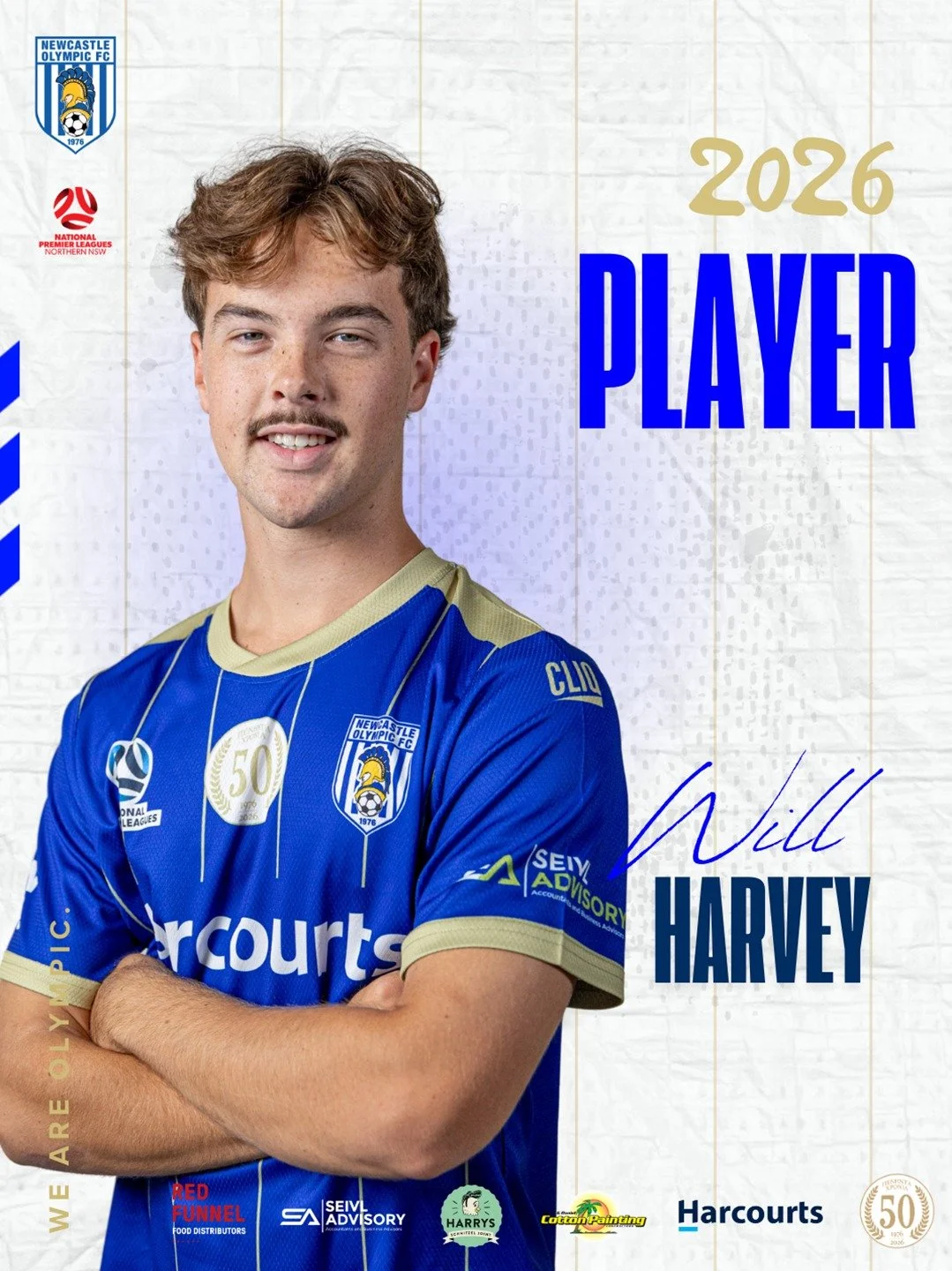 Newcastle Olympic is pleased to welcome three signings for the 2026 season 💙🤍

Brody Taylor joins the club after a successful career that began with Edgeworth Eagles, where he debuted in First Grade at just 16 and was part of their premiership-winn