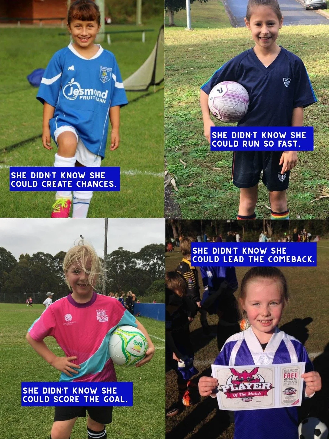 💜 International Women&rsquo;s Day

Every player starts somewhere.

Sometimes it begins with not knowing what you&rsquo;re capable of, until you step onto the field.

Sport helps build incredible women, both on and off the field. Through football, gi