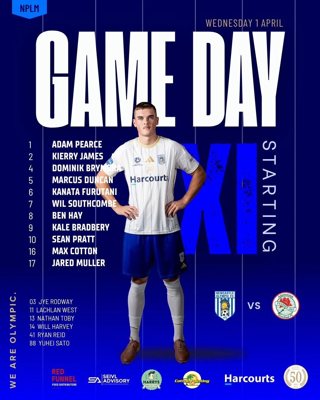 🔵⚪ GAME DAY

It&rsquo;s time to get behind the boys 💪

Your Newcastle Olympic FC Senior Men are set for action tonight as we take on Adamstown Rosebuds 🌹

#NOFC