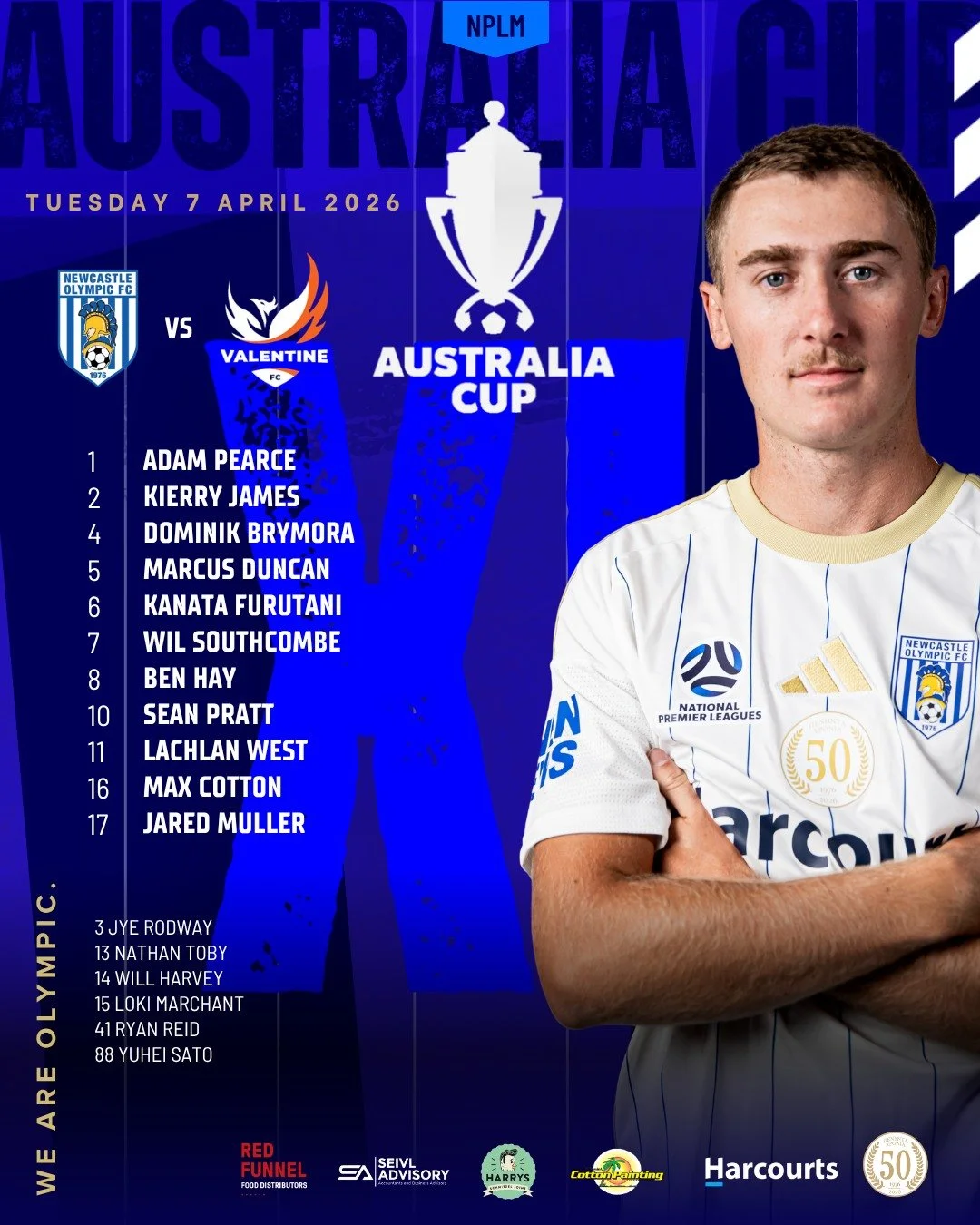 🔵⚪ AUSTRALIA CUP ACTION

We&rsquo;re back under the lights tonight 💪

Newcastle Olympic FC take on Valentine FC TONIGHT in Australia Cup action 🏆

Let&rsquo;s go Olympic 👊
#NewcastleOlympic #AustraliaCup #GameDay #NOFC