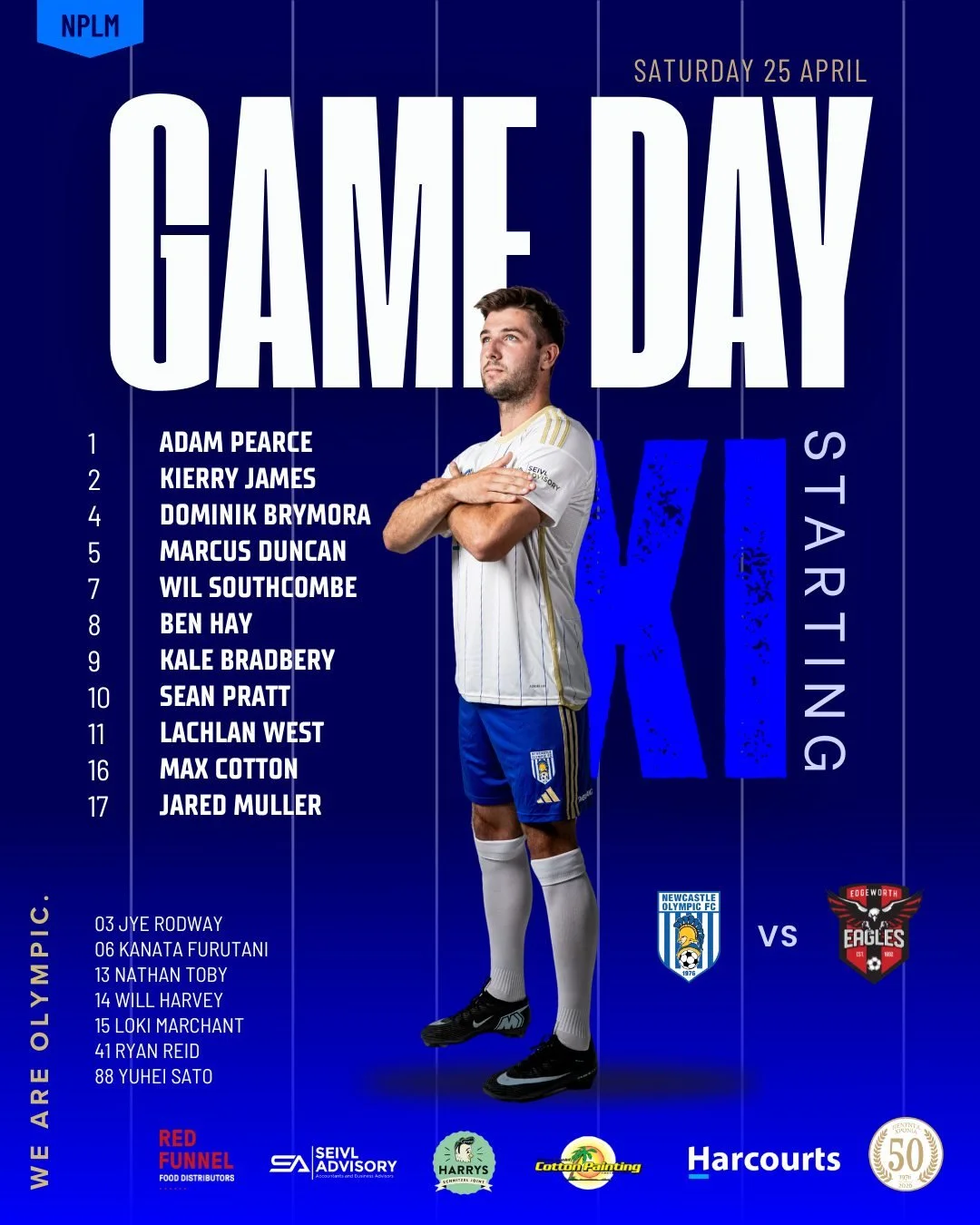 🔵⚪ GAME DAY

Another big one today 💪

Newcastle Olympic FC take on Edgeworth Eagles in NPLM action ⚔️

Let&rsquo;s go Olympic 👊