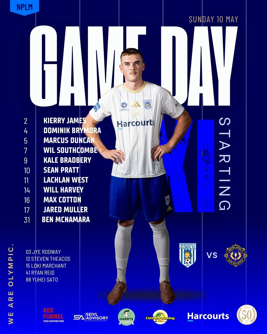 GAME DAY 🔵⚪

Today we take on Lambton Jaffas FC.

Time to defend our home turf, back each other, and leave everything on the pitch.

Let's go Olympic!! 💪⚽