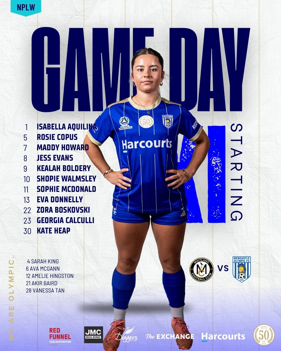 GAME DAY ⚽🔵

Our Women&rsquo;s team is ready to battle it out against Maitland! 💪🔥

Play with heart, trust each other, and leave everything on the field!

#GameDay #NPLW #WeAreOlympic