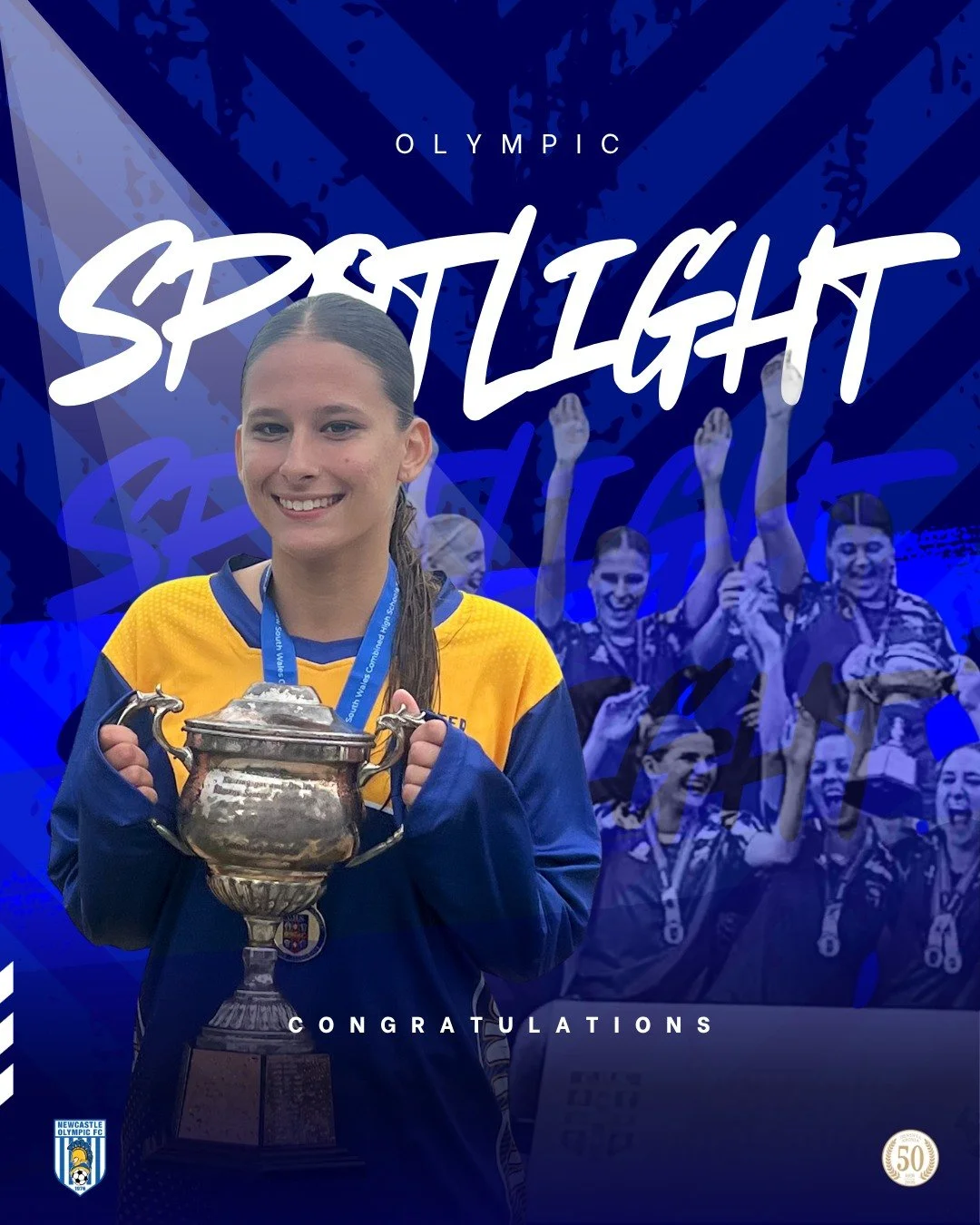 💙🤍 PLAYER SPOTLIGHT &mdash; KB

Last week, KB represented the Hunter High School team at the NSW Secondary Girls Football Championship (CHSSA) held in Newcastle.

Over three days of high-level football, the Hunter side remained undefeated and cappe
