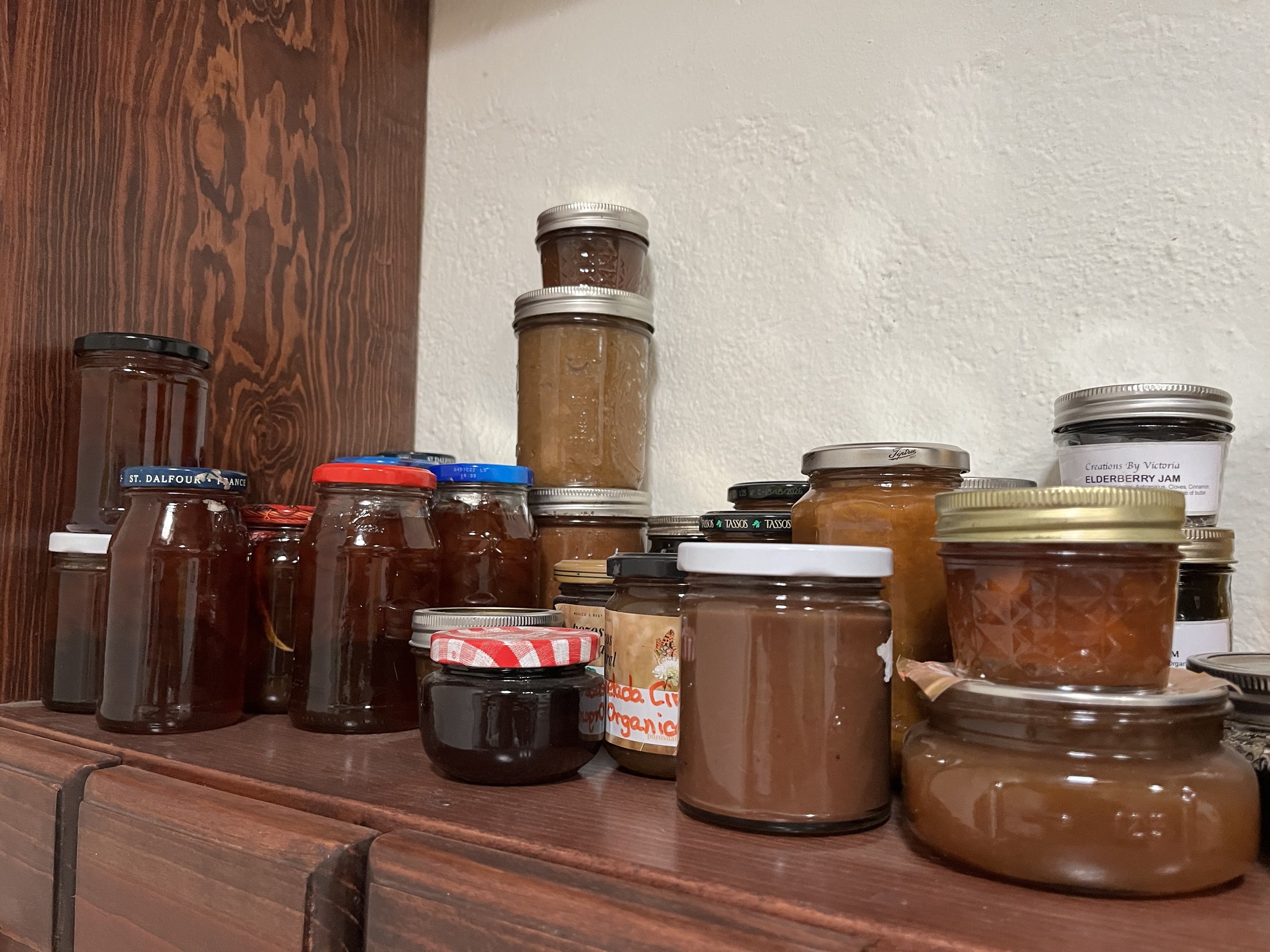 organic jams and jellies from our own orchard make delicious eating