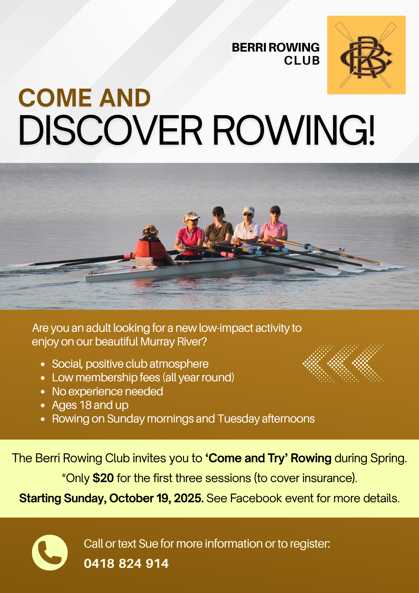 Spring Rower Learning to Row — Berri Rowing Club