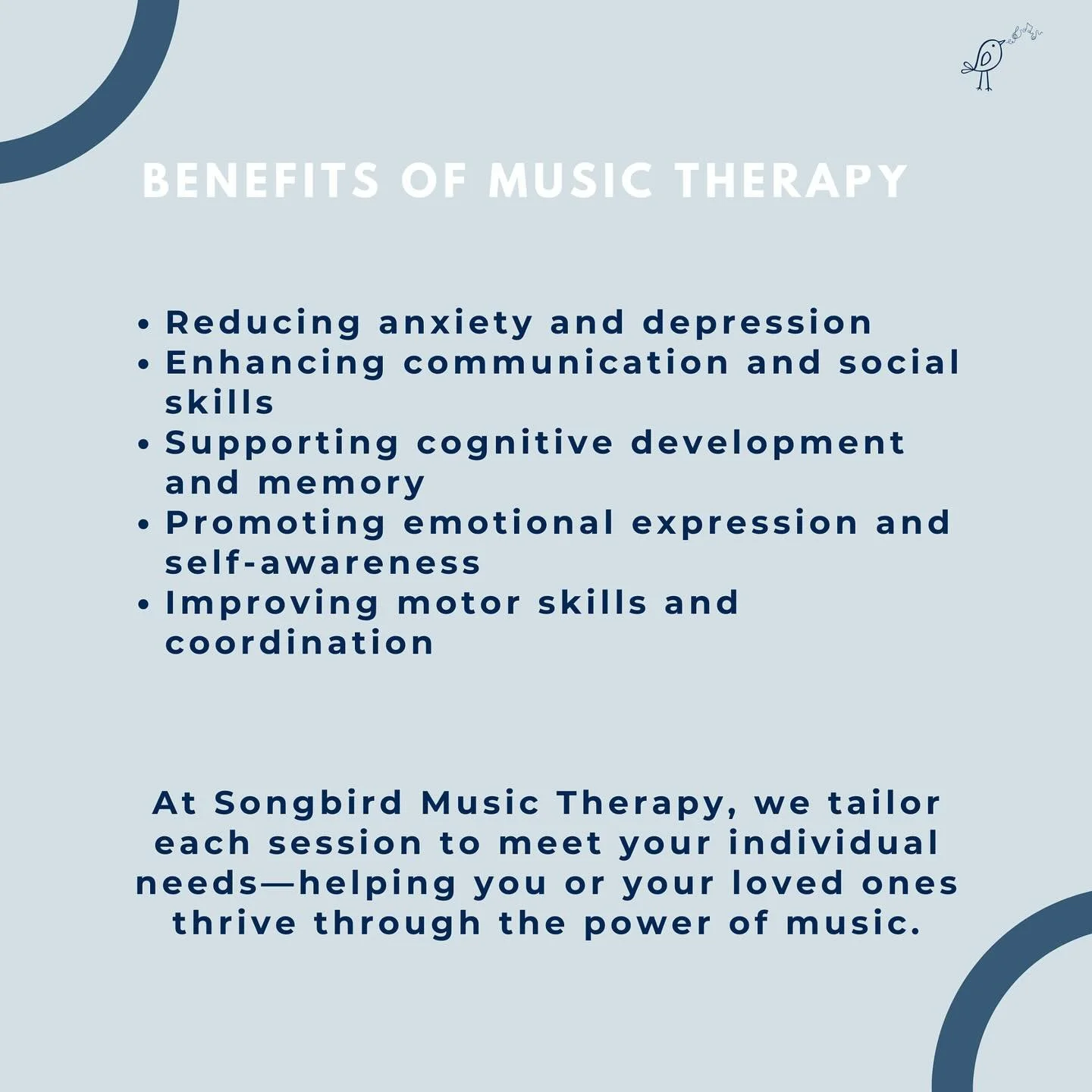 What Are the Benefits of Music Therapy? 🎶
Music therapy is a proven, evidence-based approach that offers a wide range of benefits, including:
- Reducing stress and anxiety
- Enhancing communication and social skills
- Supporting cognitive function