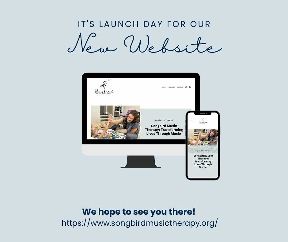 Songbird Music Therapy is live!
Discover our new site, learn more about our services, and connect with us today!
Visit: www.songbirdmusictherapy.org or click the website link in our bio!
#musictherapy #jacksonvillefl #stjohnsfl #newwebsite
