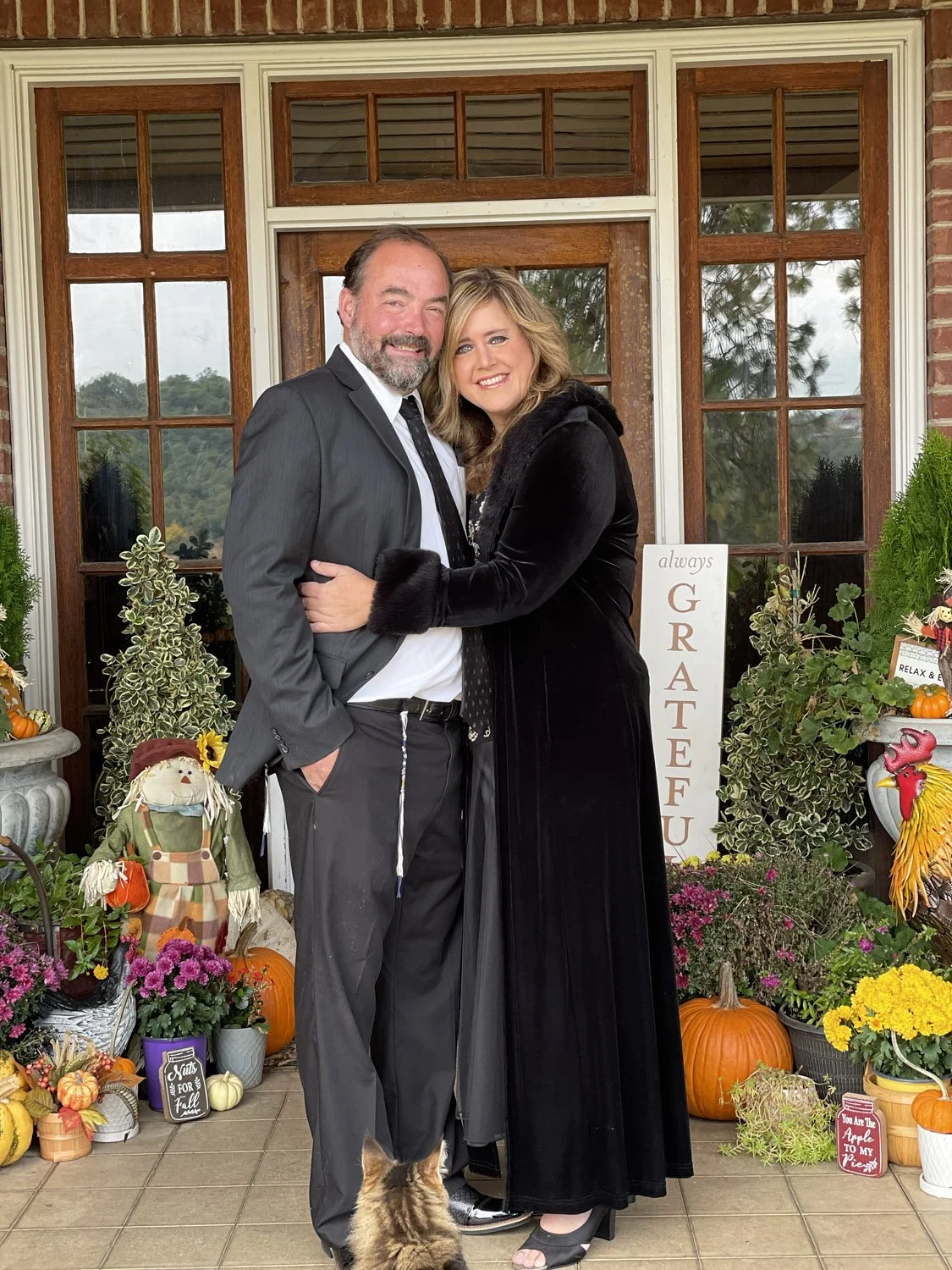 Fred and Rhonda Buess standing by the Knowles Hill entrance