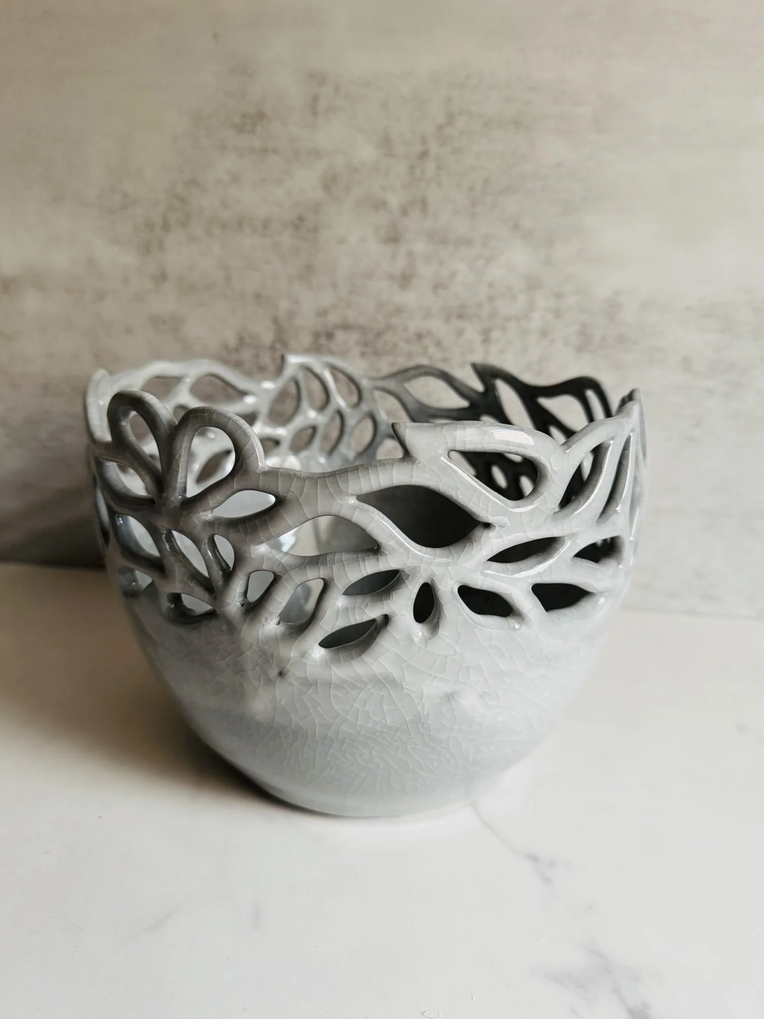 Whispering Gray Round Bowl