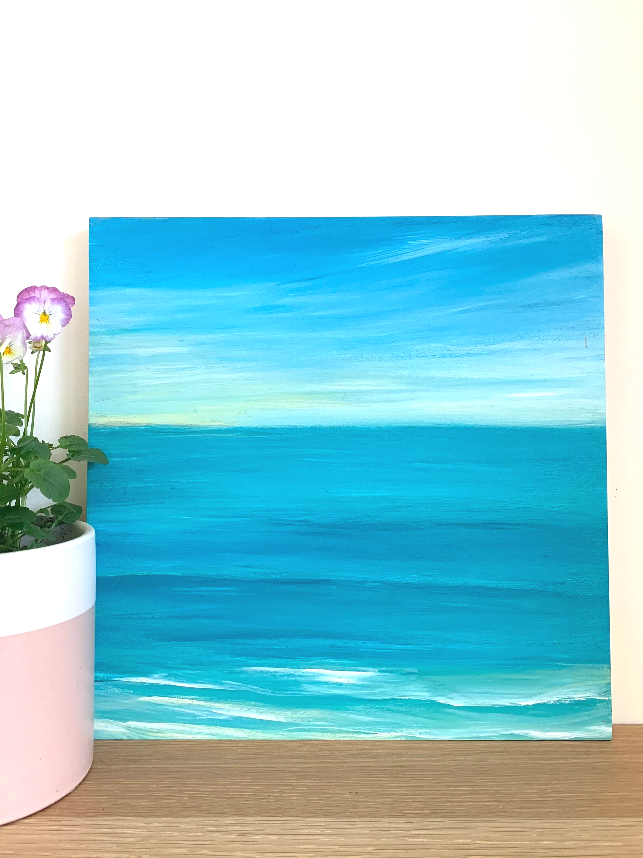 Calm Ocean - print on wood panel