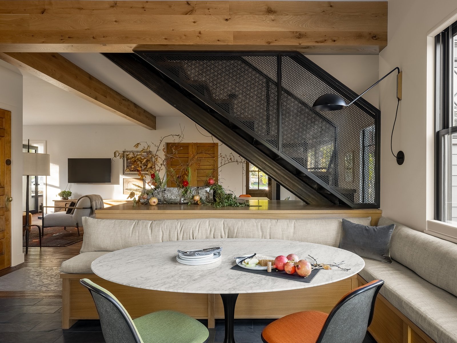 "Montana mudroom design with built-in storage, heated floors, and durable tile by Studio Stellavato"